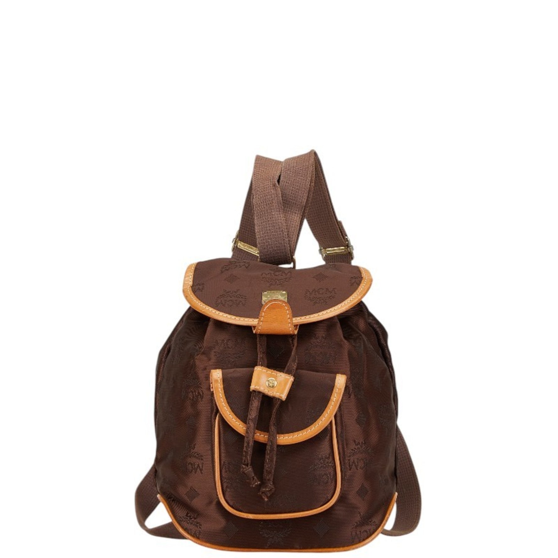 MCM Visetos Glam Backpack Nylon Leather