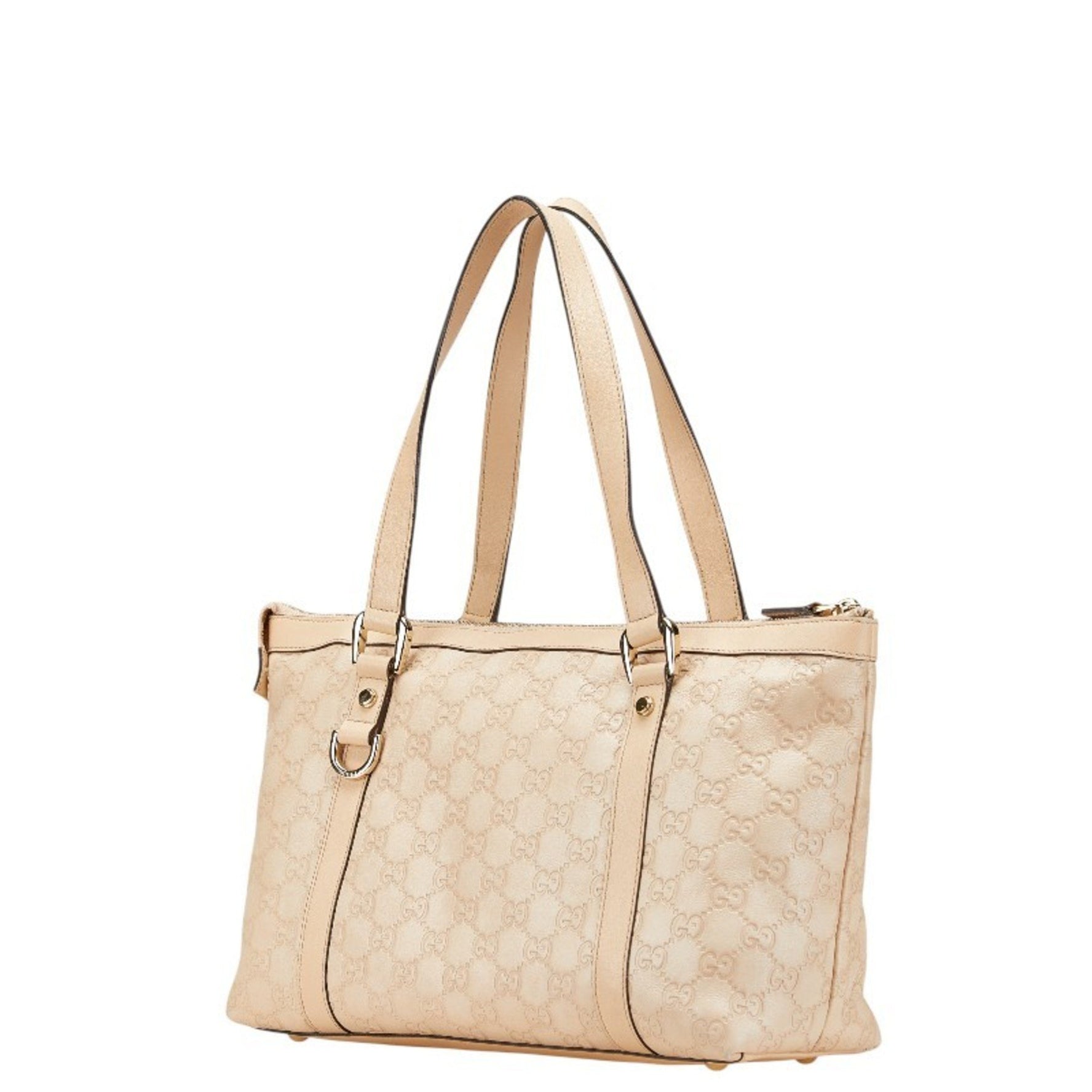 Gucci Guccissima Tote Bag Beige Pink Leather