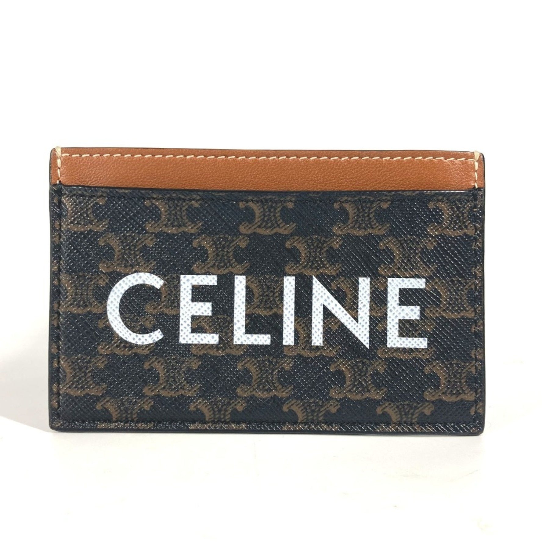 CELINE Triomphe Business Card Holder, Pass Case, Canvas