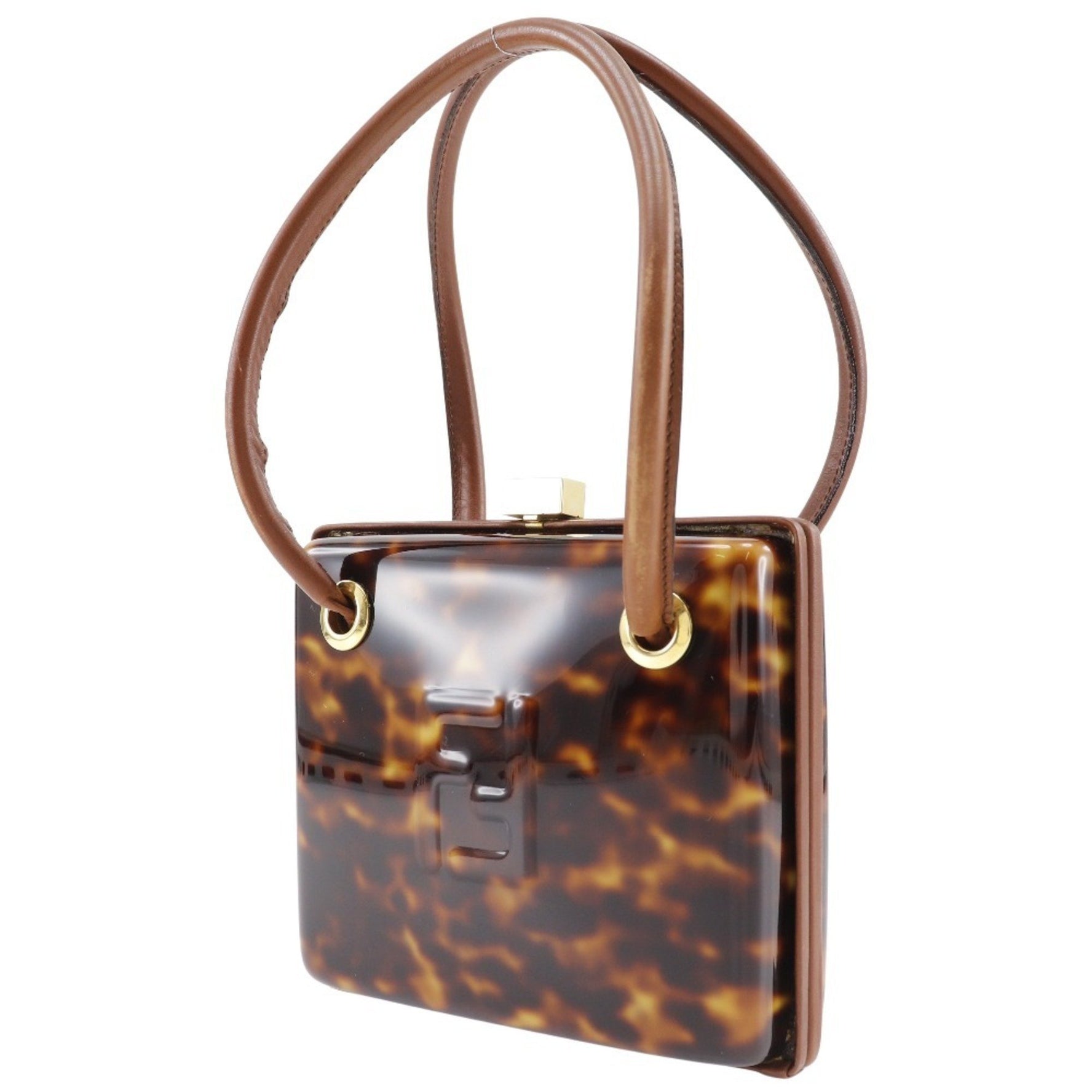 FENDI FF handbag - Plastic x leather, snap lock