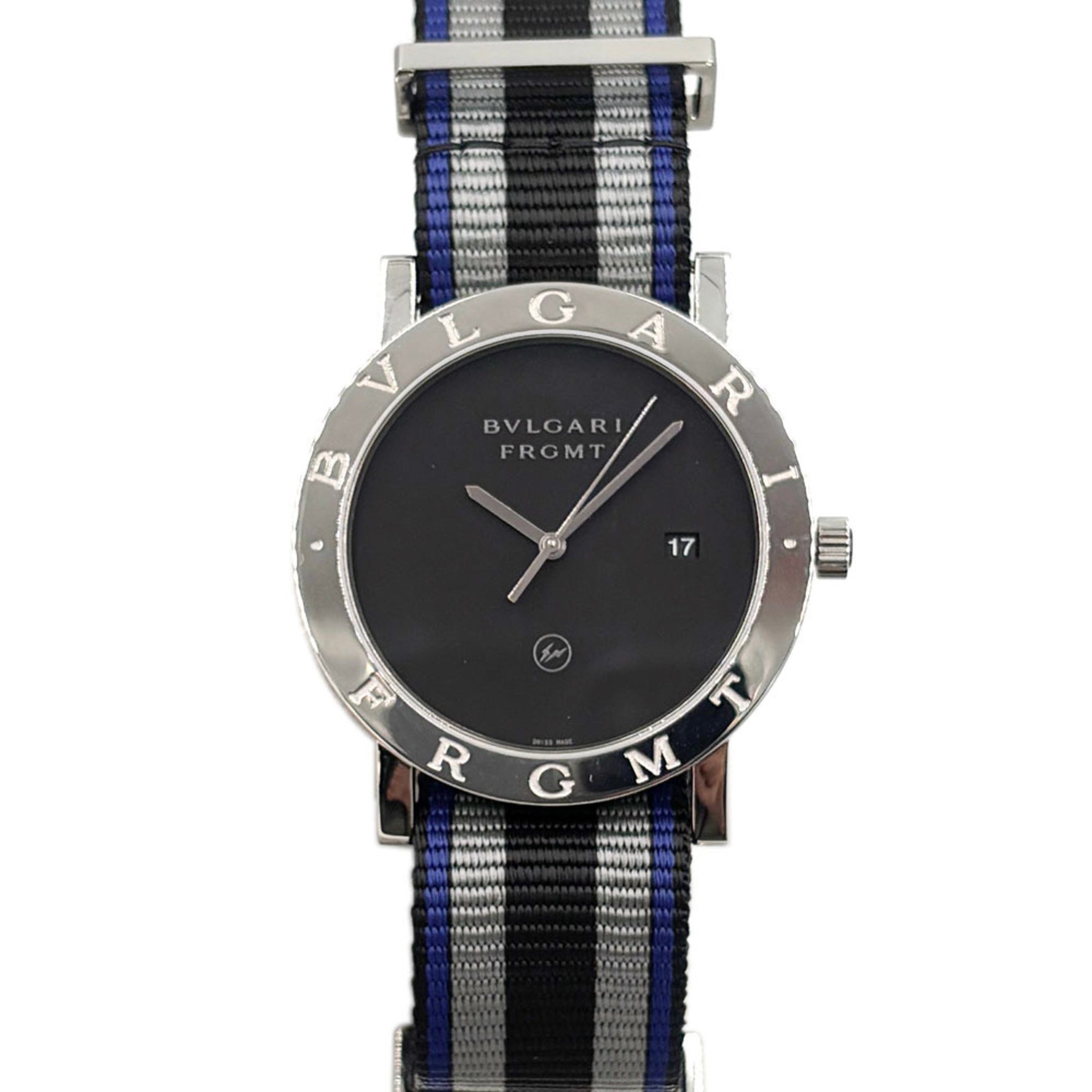 BVLGARI Design Special Edition Limited to 600 pieces Black Silver Stainless Steel S Watch Wristwatch