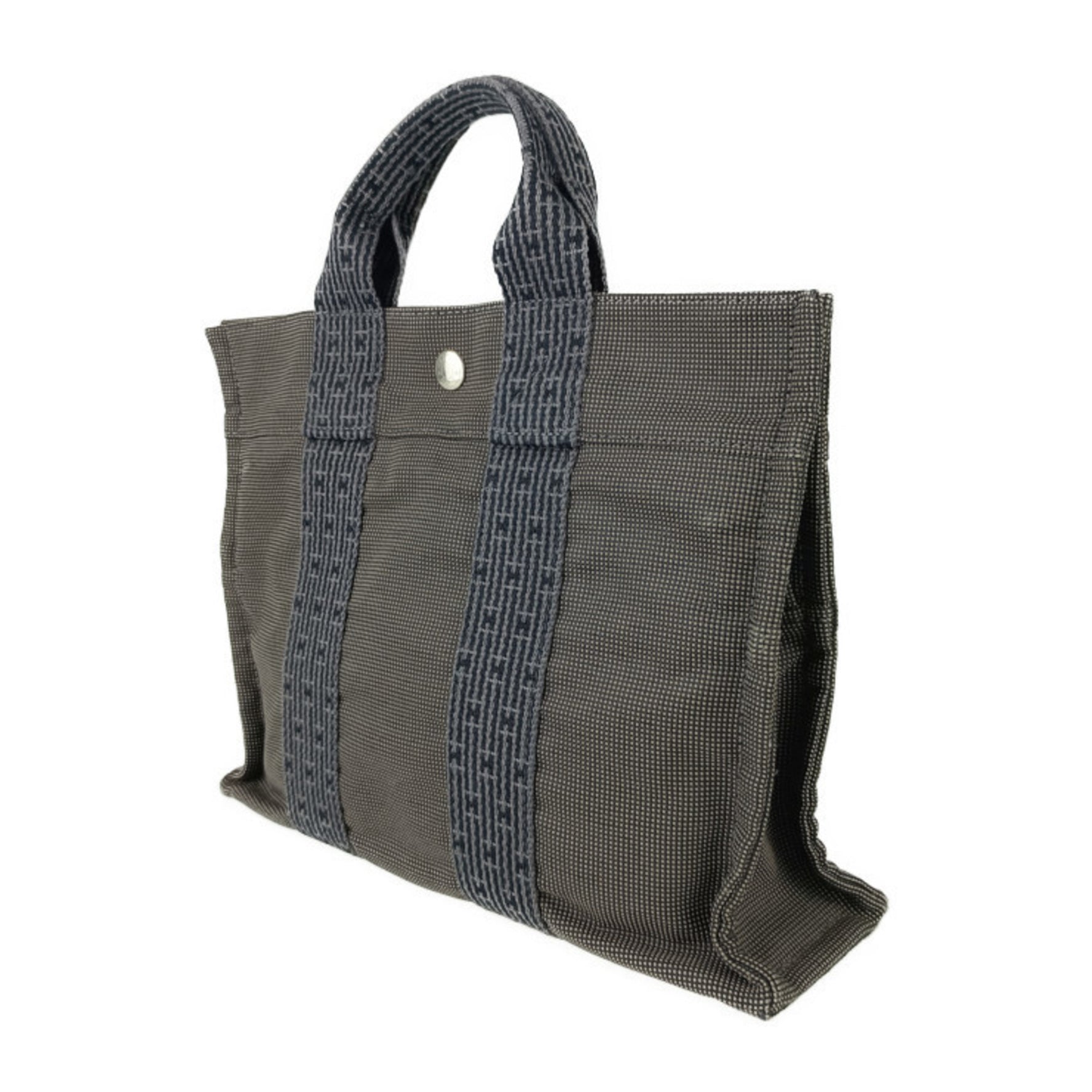 HERMES Tote Bag Air Line PM Grey Canvas Men's Handbag