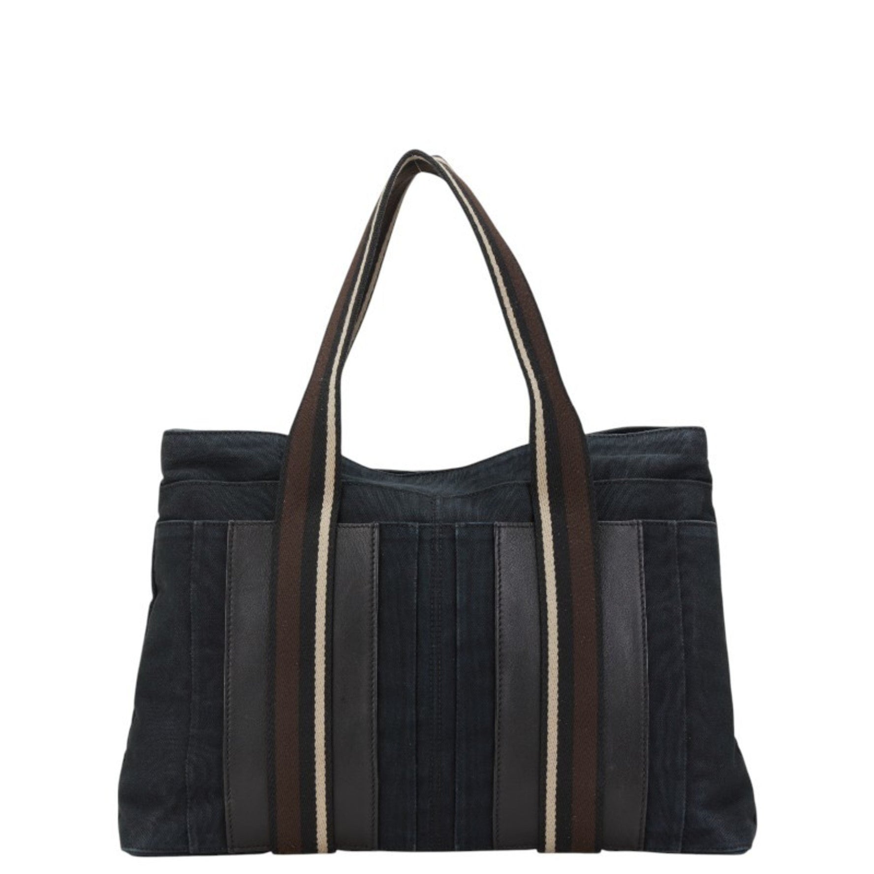 Hermes Hermès Troca Horizontal MM Tote Bag in Black and Brown Canvas Leather