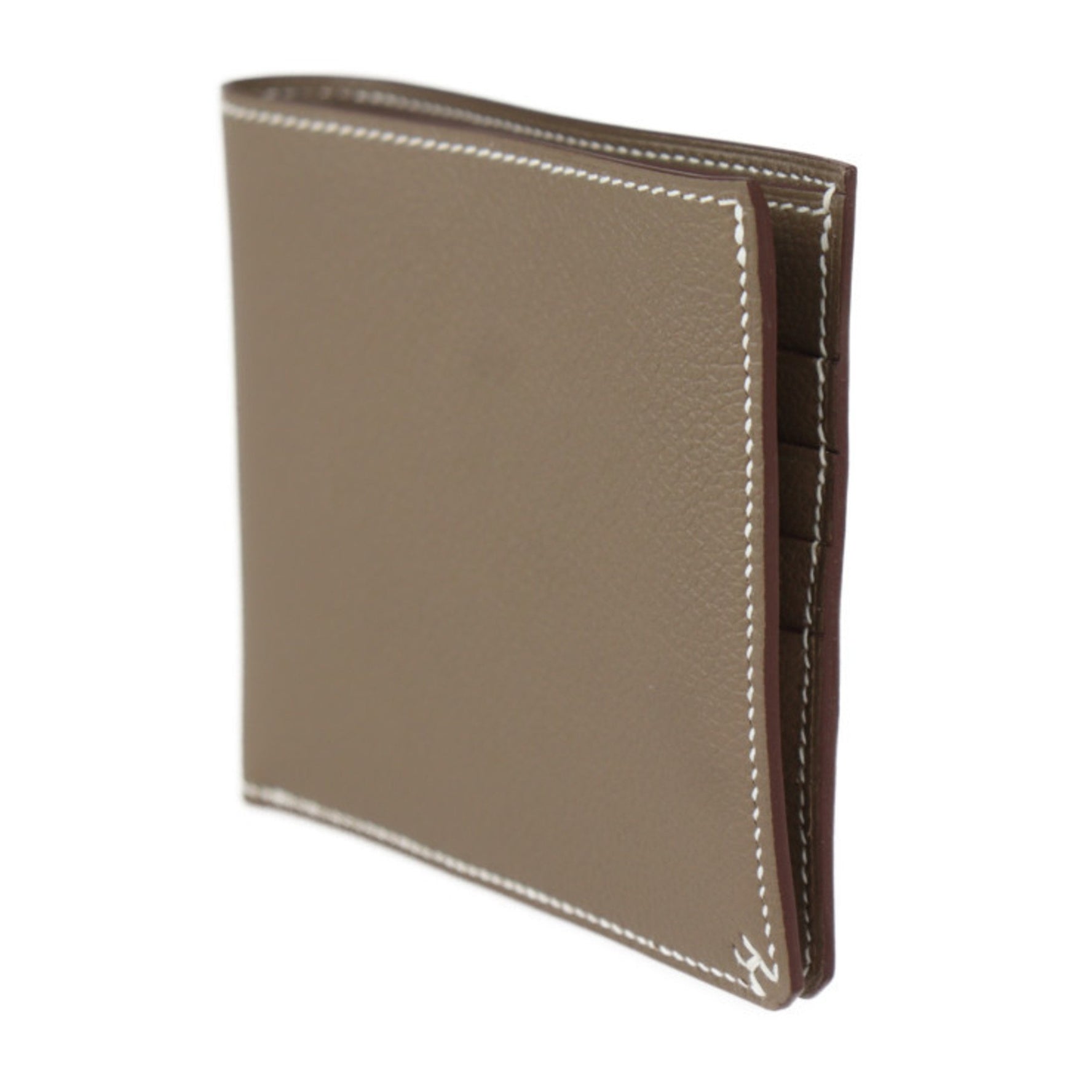 HERMES H Series Compact Bias Bifold Wallet - Evercolor Etoupe