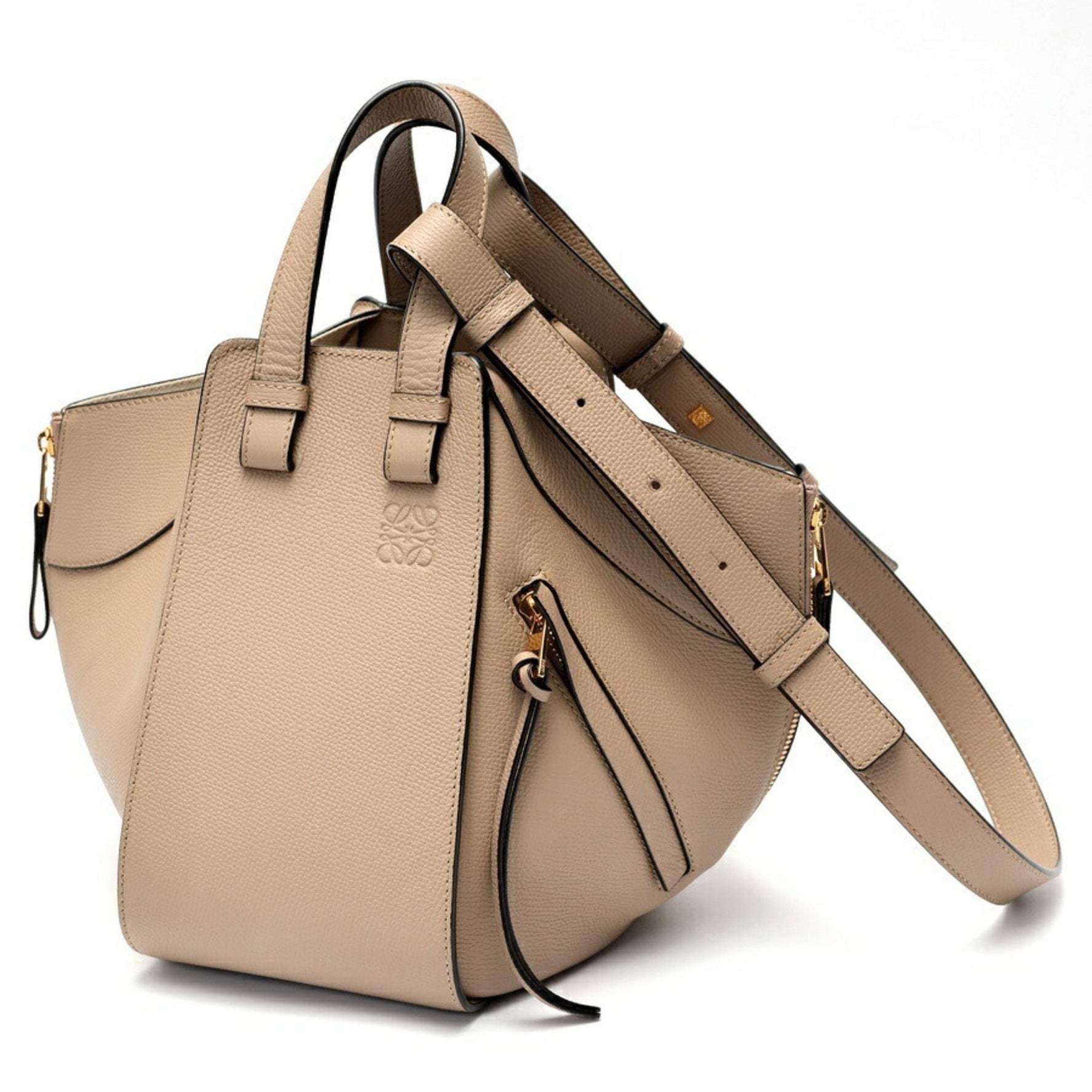 LOEWE Hammock Bag Small Shoulder Calf Greige