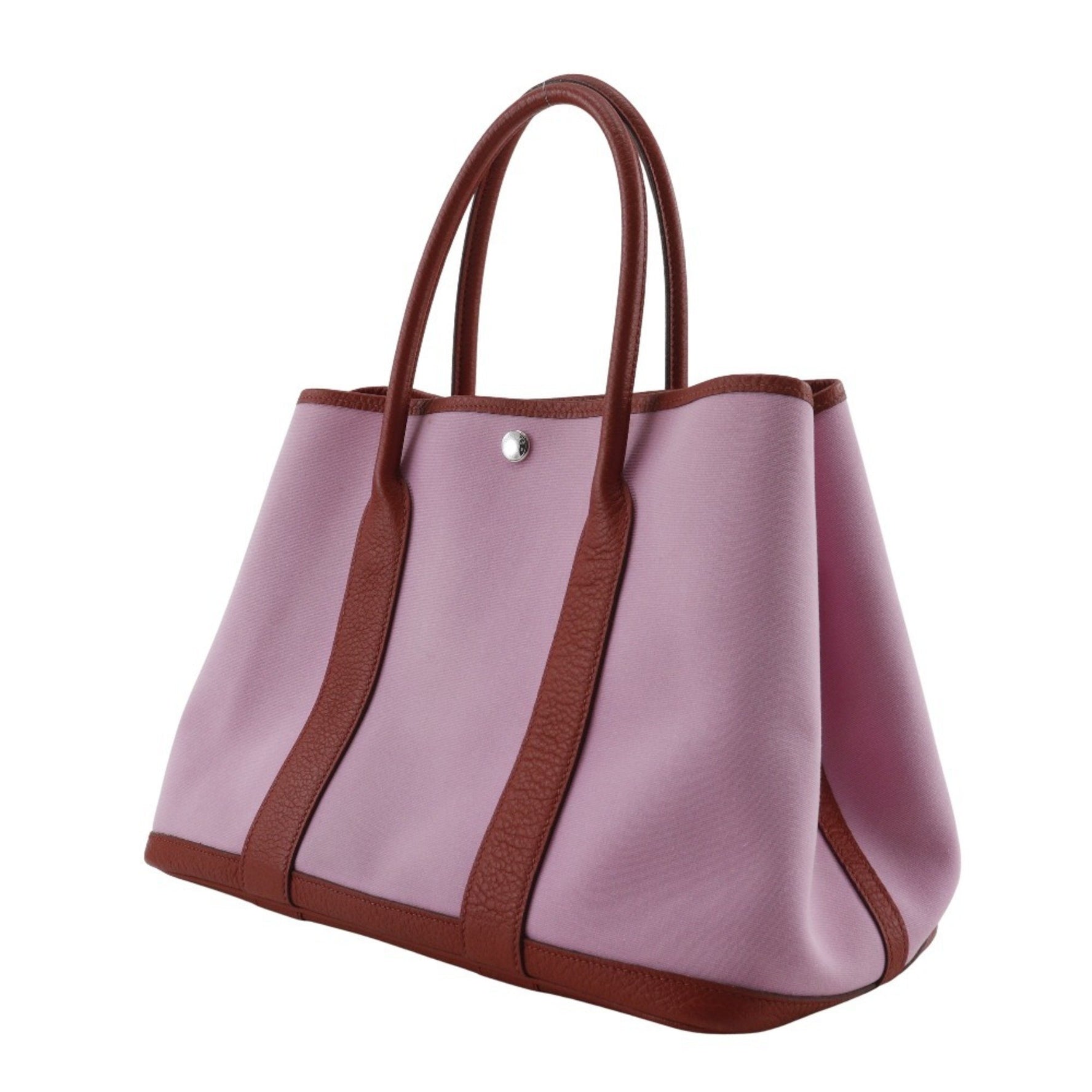 Hermes Garden PM Tote Bag Toile Officier 2020 Pink/Red Y Snap Button Party