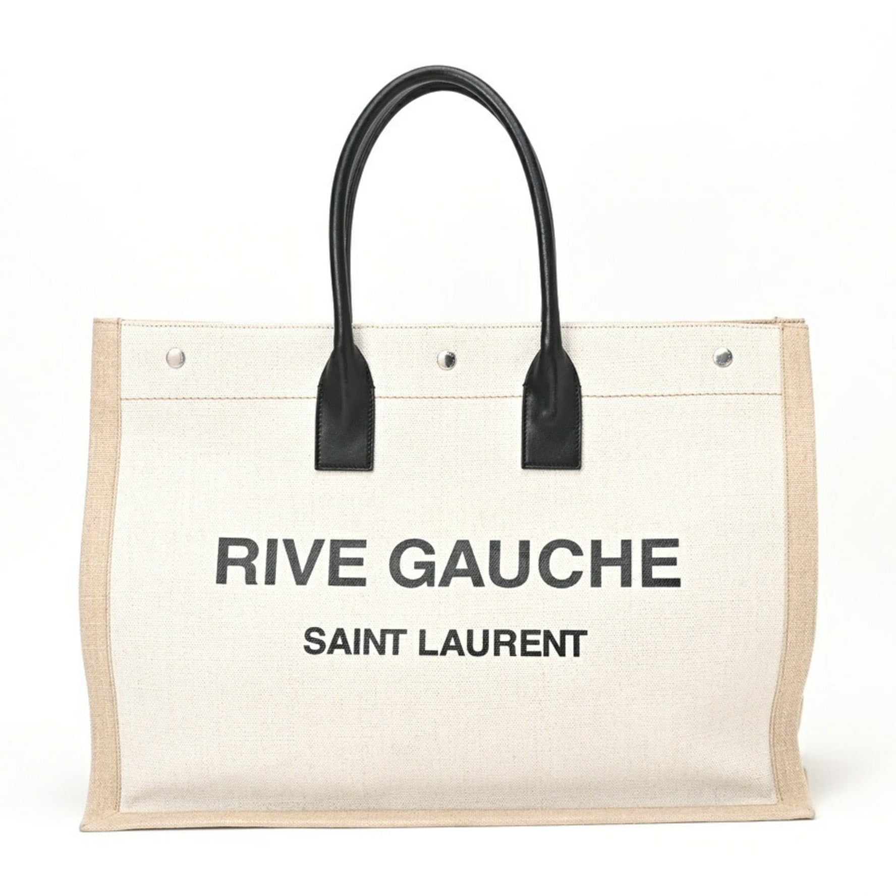 Saint Laurent Rive Gauche Tote Bag Canvas Linen