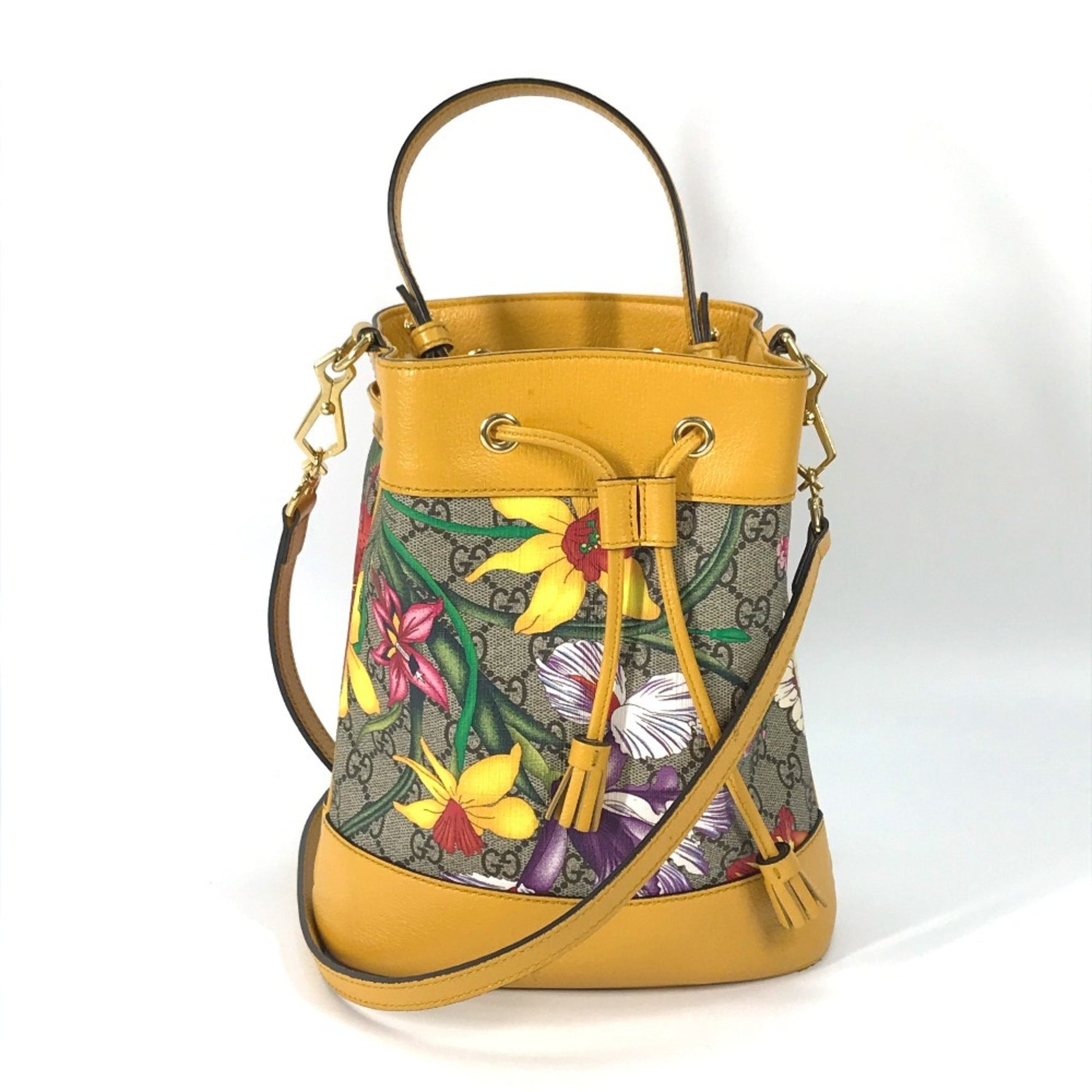 Gucci GG Flora Flower Shoulder Bag Crossbody Baketsu Hand Bag Multicolore