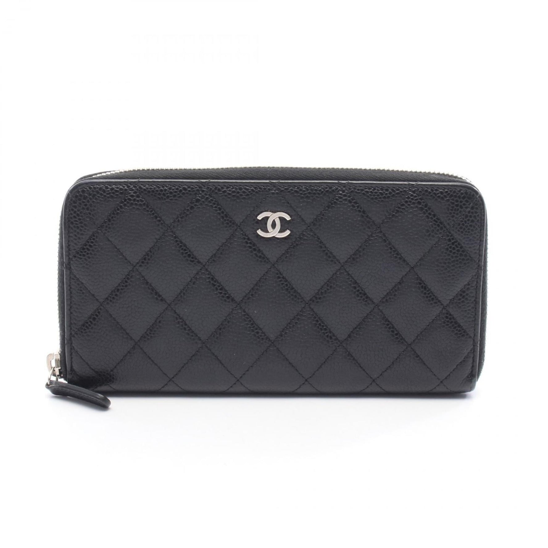 CHANEL Classic Long Zip Wallet, Matelasse Round Caviar Skin (Grained Calfskin)