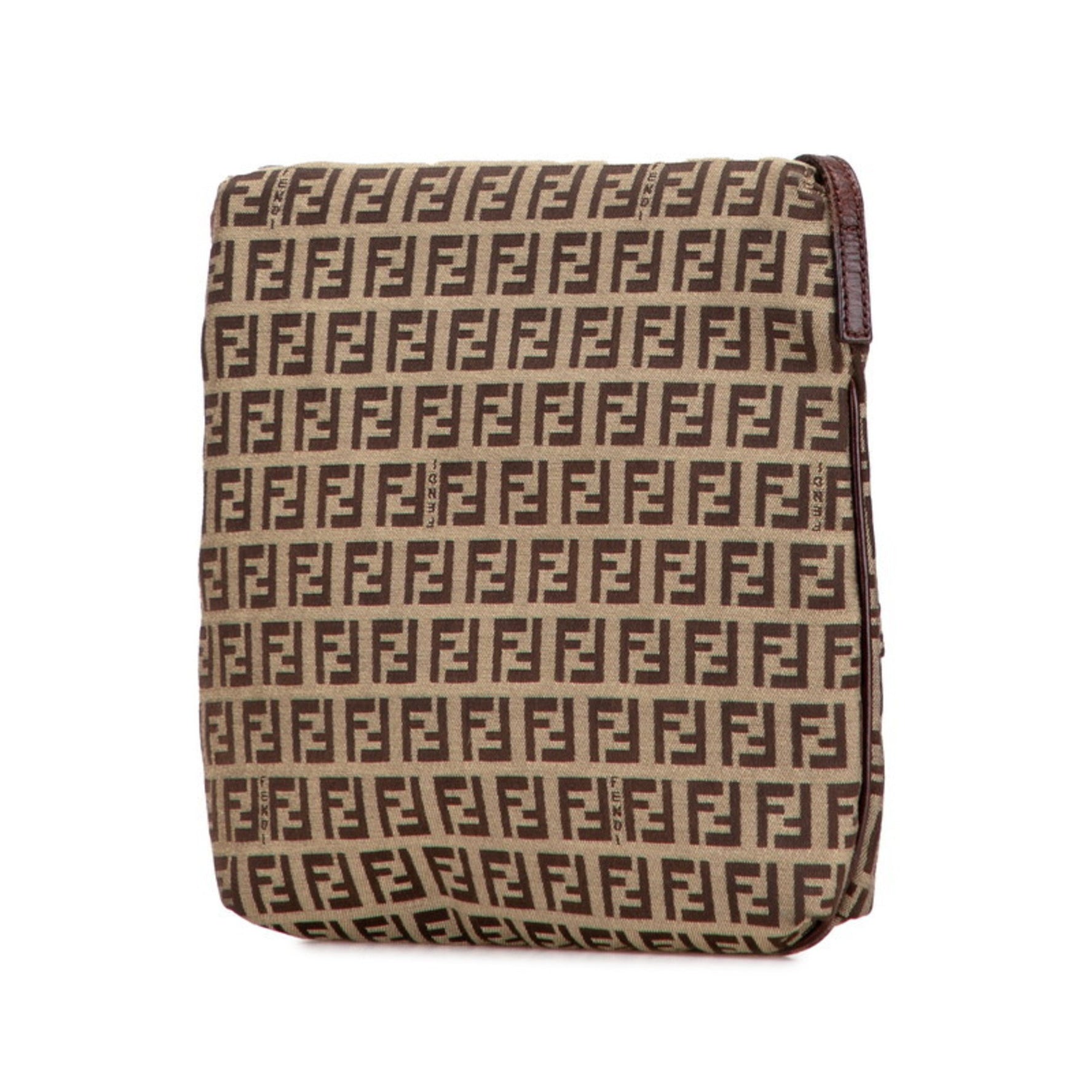 Fendi Zucchino Crossbody Shoulder Bag Canvas and Leather