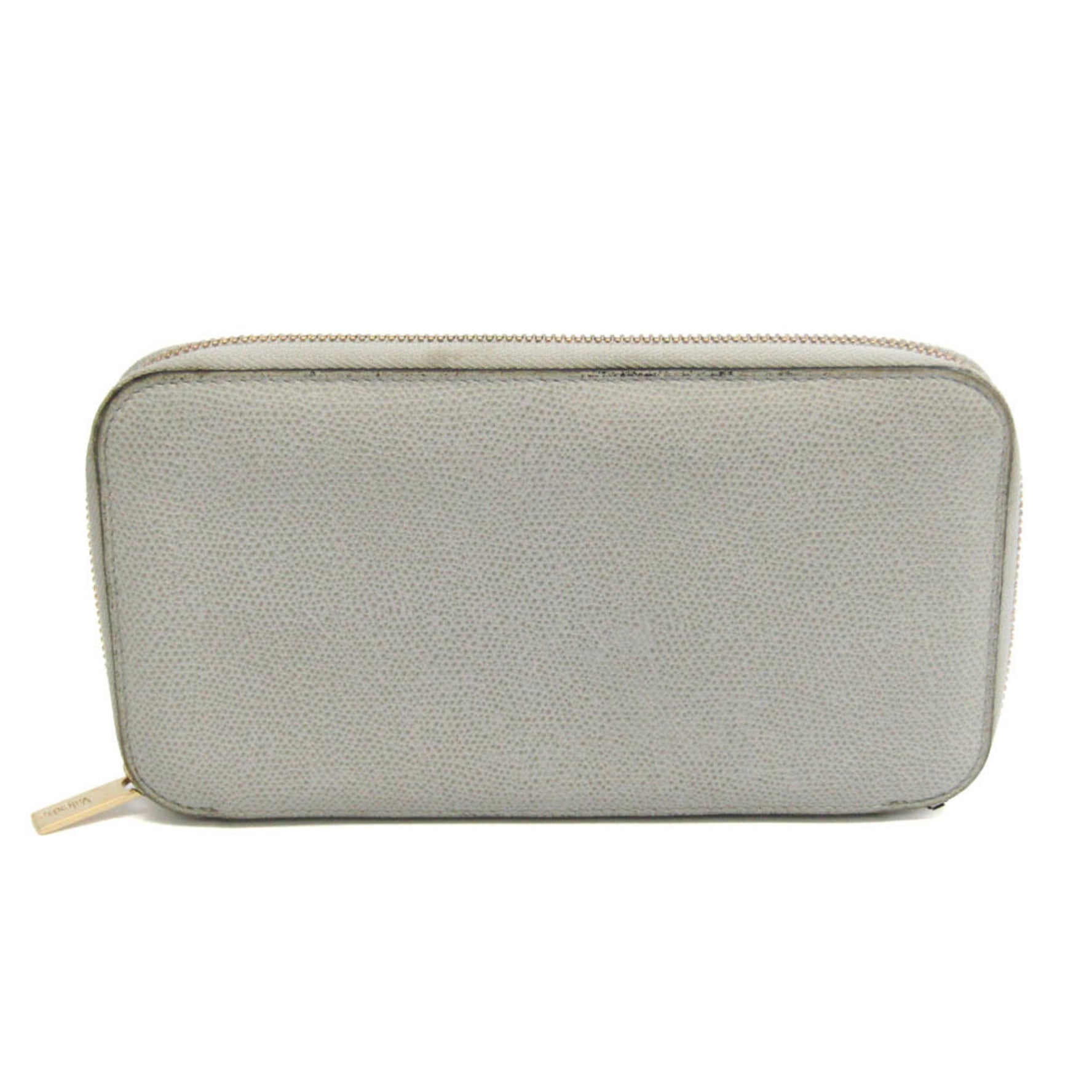 Valextra V9L06 Women,Men Leather Long Wallet (bi-fold) Gray