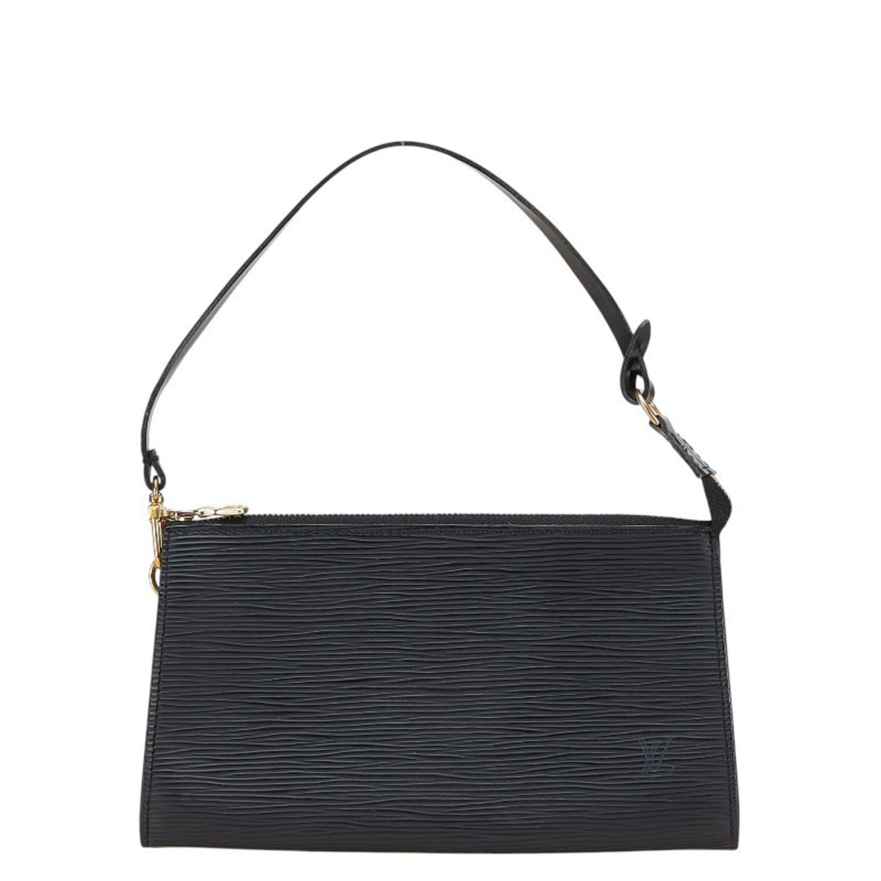 Louis Vuitton Epi Pochette Accessory Handbag Pouch Noir Black Leather