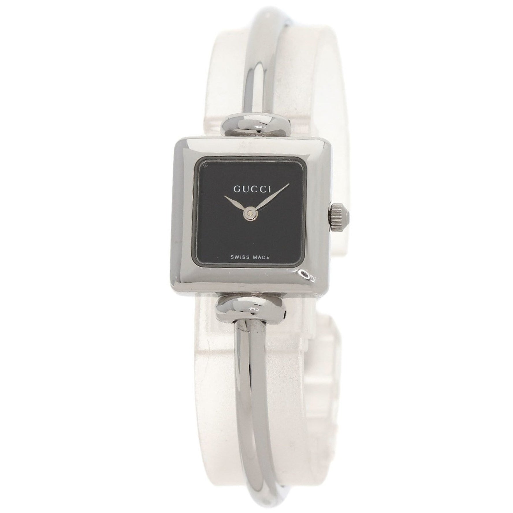 Gucci Square Face Watch Stainless Steel SS Ladies