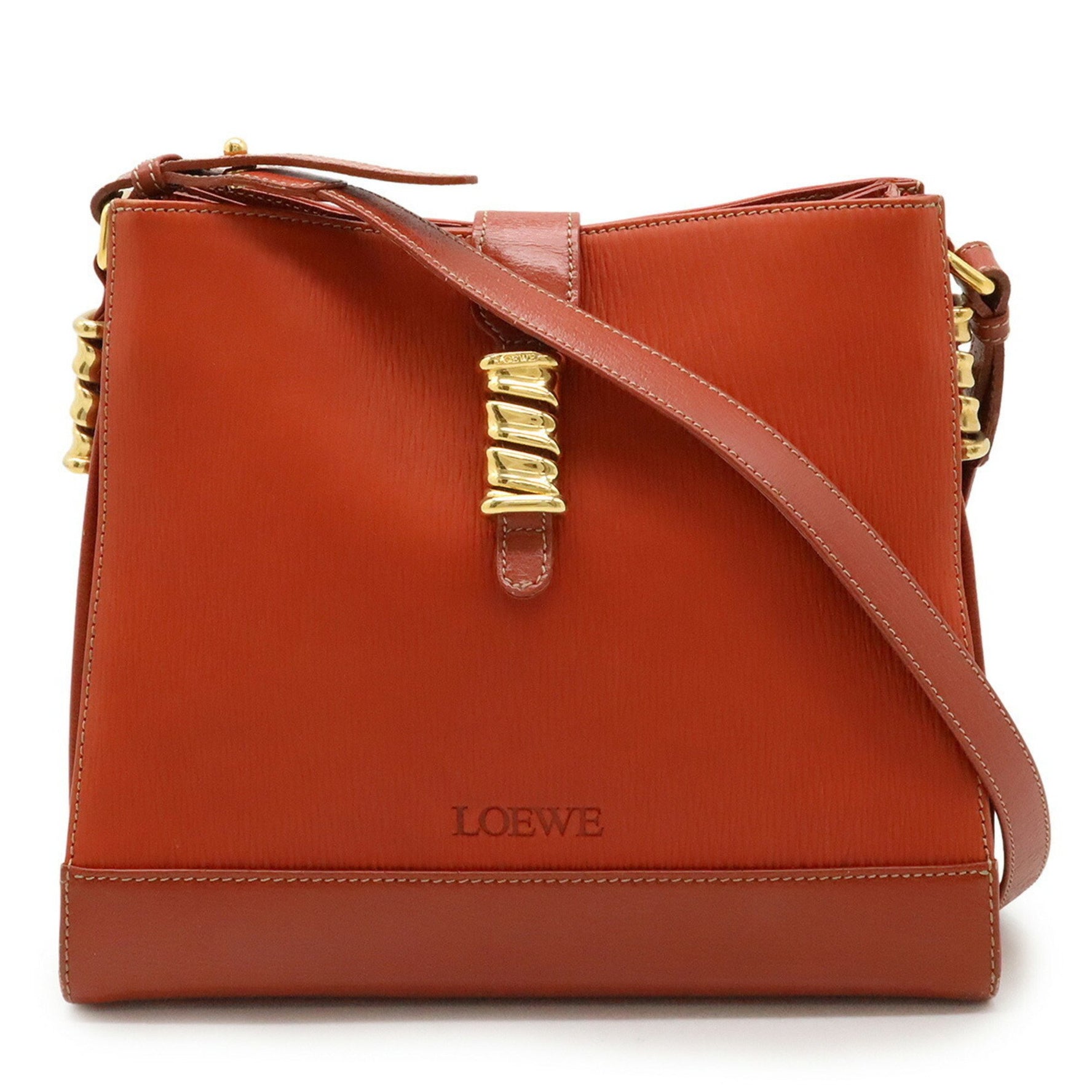 LOEWE Velazquez shoulder bag in leather, terracotta and