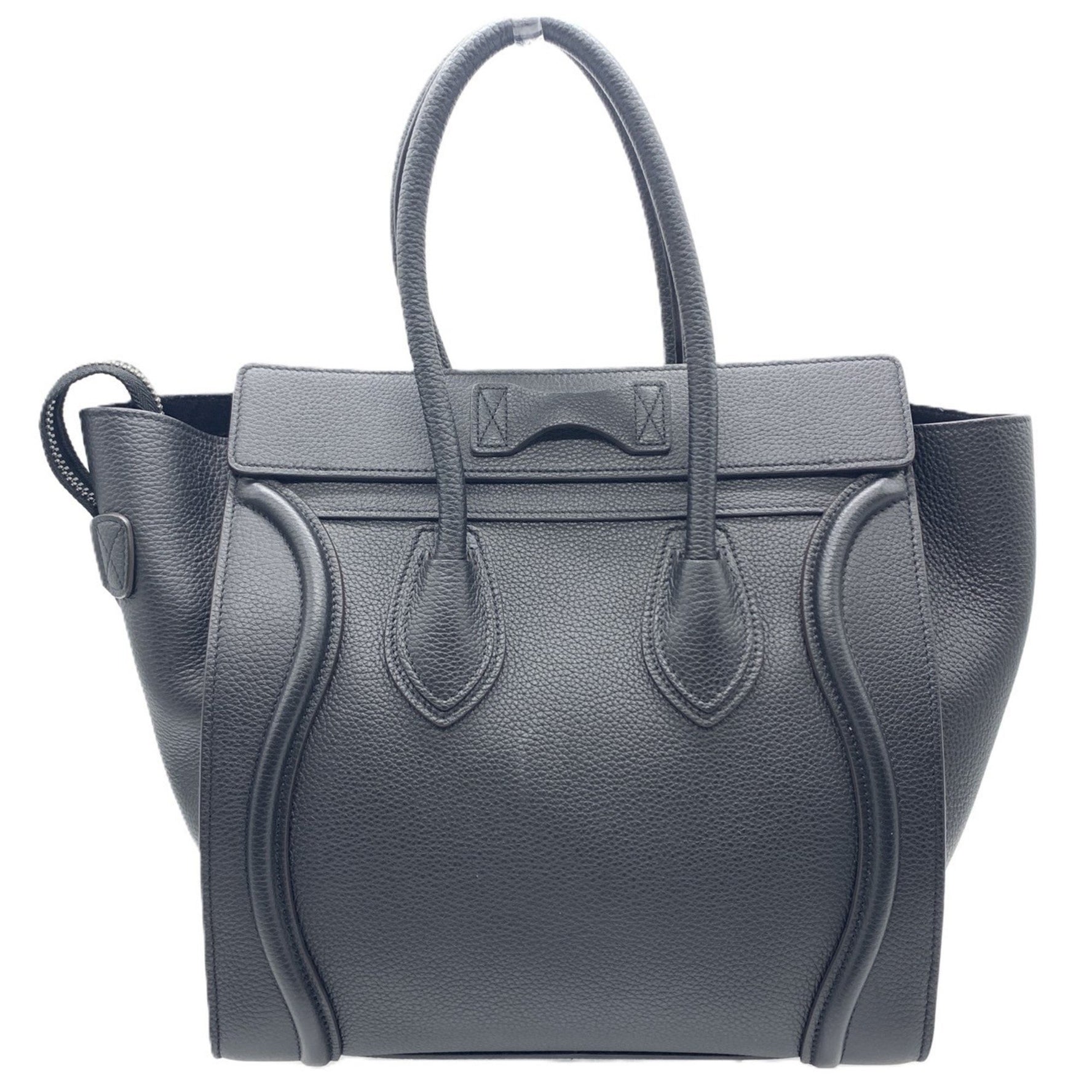 Celine Luggage Micro Shopper Handbag Shoulder Bag Leather A Rank