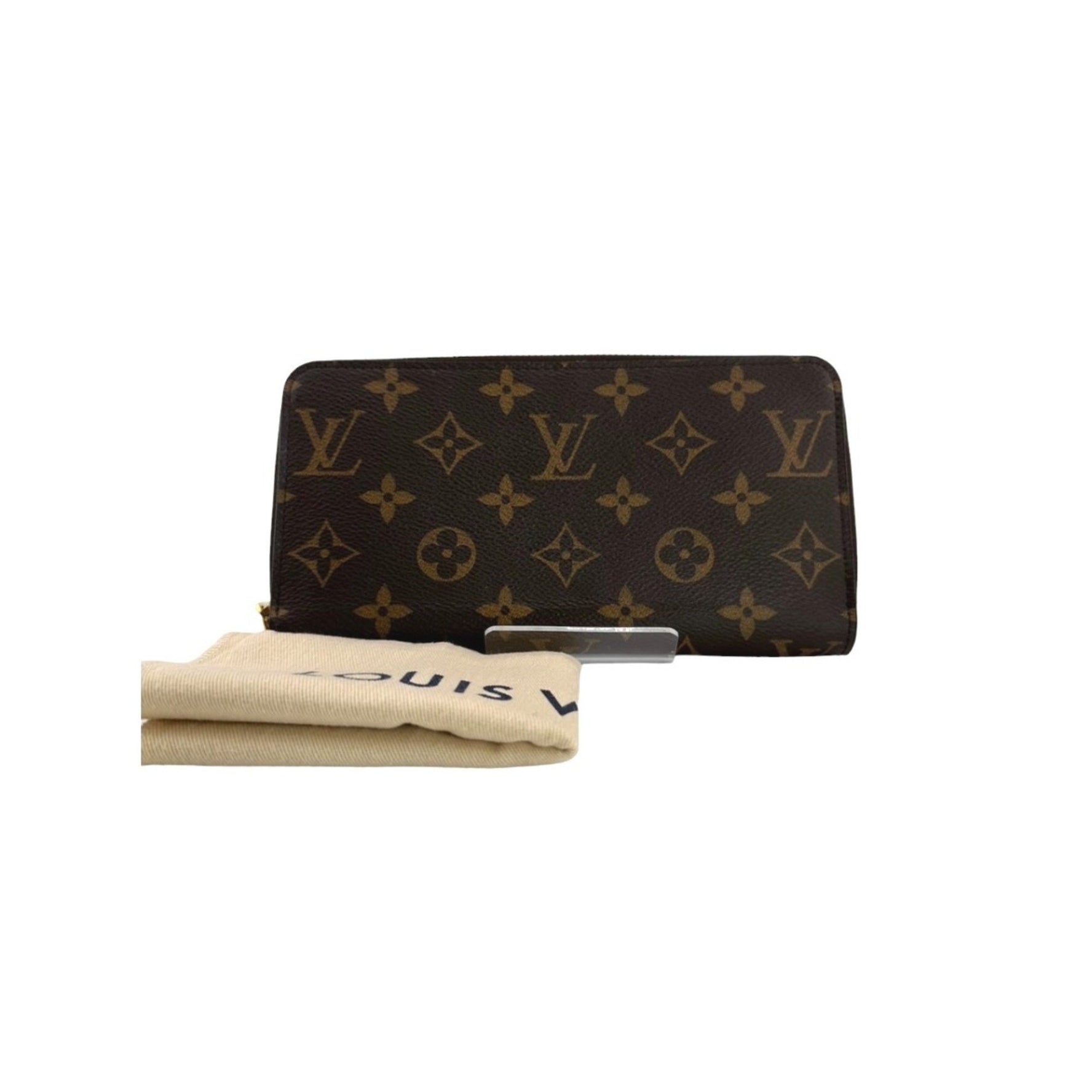 Louis Vuitton Long Wallet Round Monogram Fuchsia Canvas Brown LV