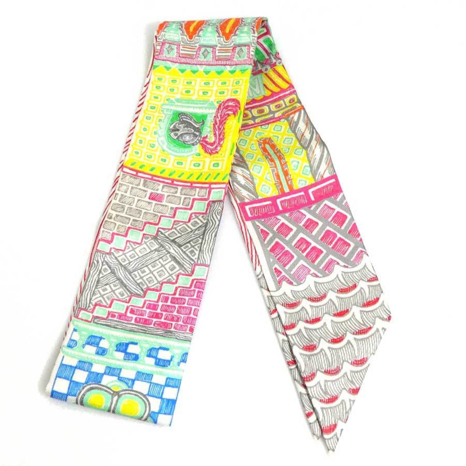 Hermes Twilly Silk Scarf, Multicolor