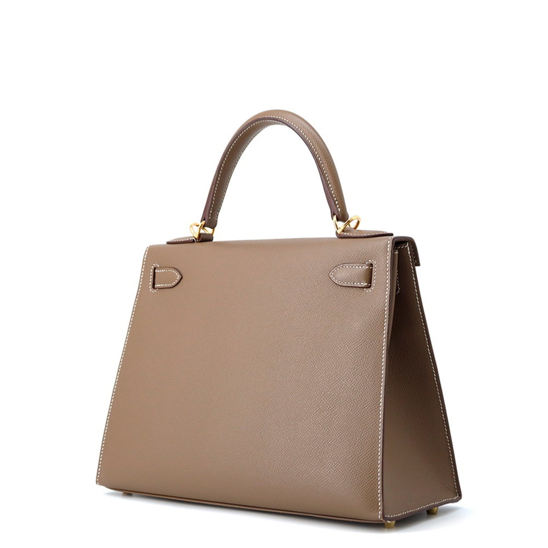 Hermes Hermès Kelly 28 Handbag, Externally Stitched, Etoupe, Epson, Y Stamp, 2-Way Shoulder Bag