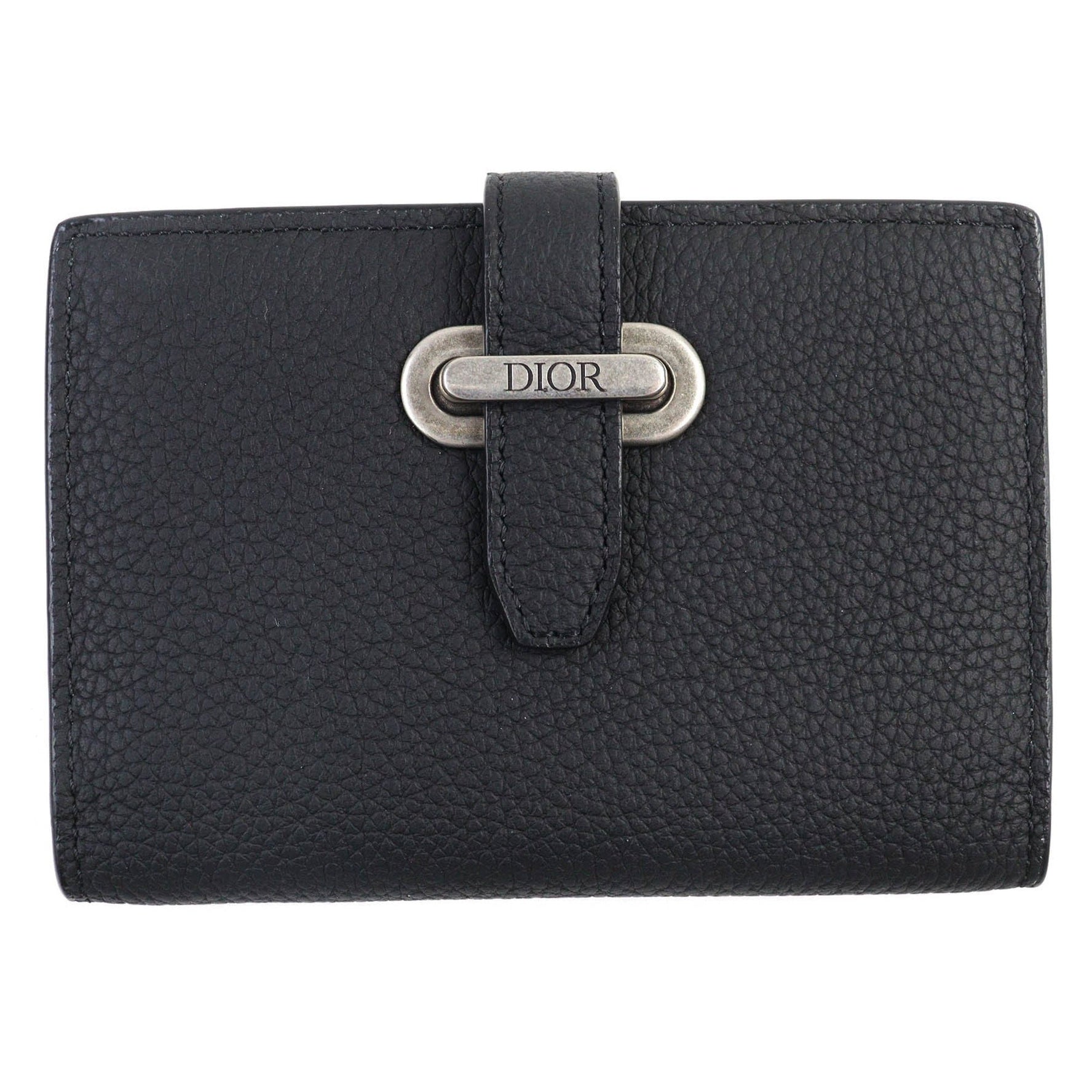 Christian Dior DIOR Dior Normandie Logo Leather Card Holder/Card Case in with Silver Hardware and Dust Bag, Made Italy