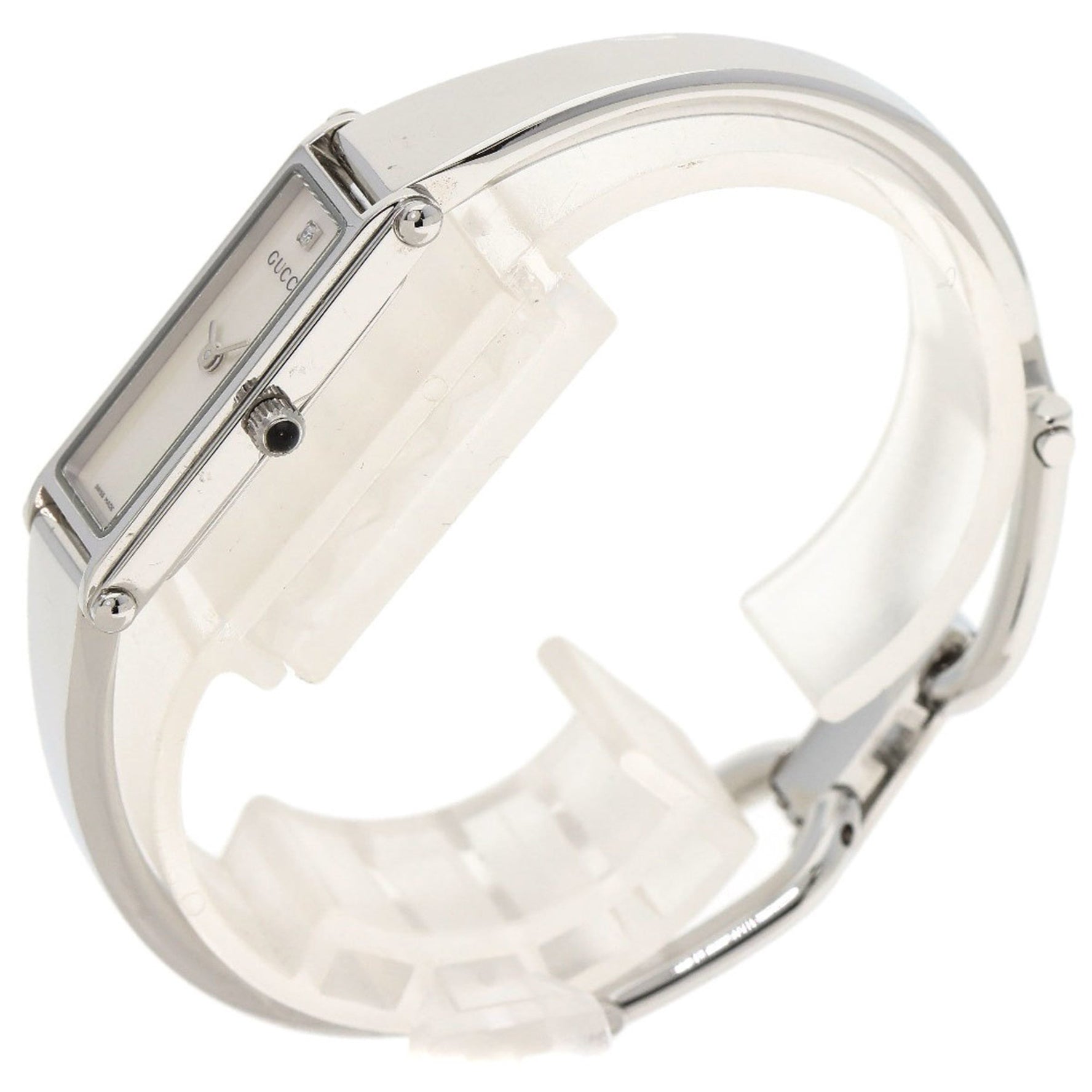 Gucci Square Face Watch Stainless Steel SS Ladies