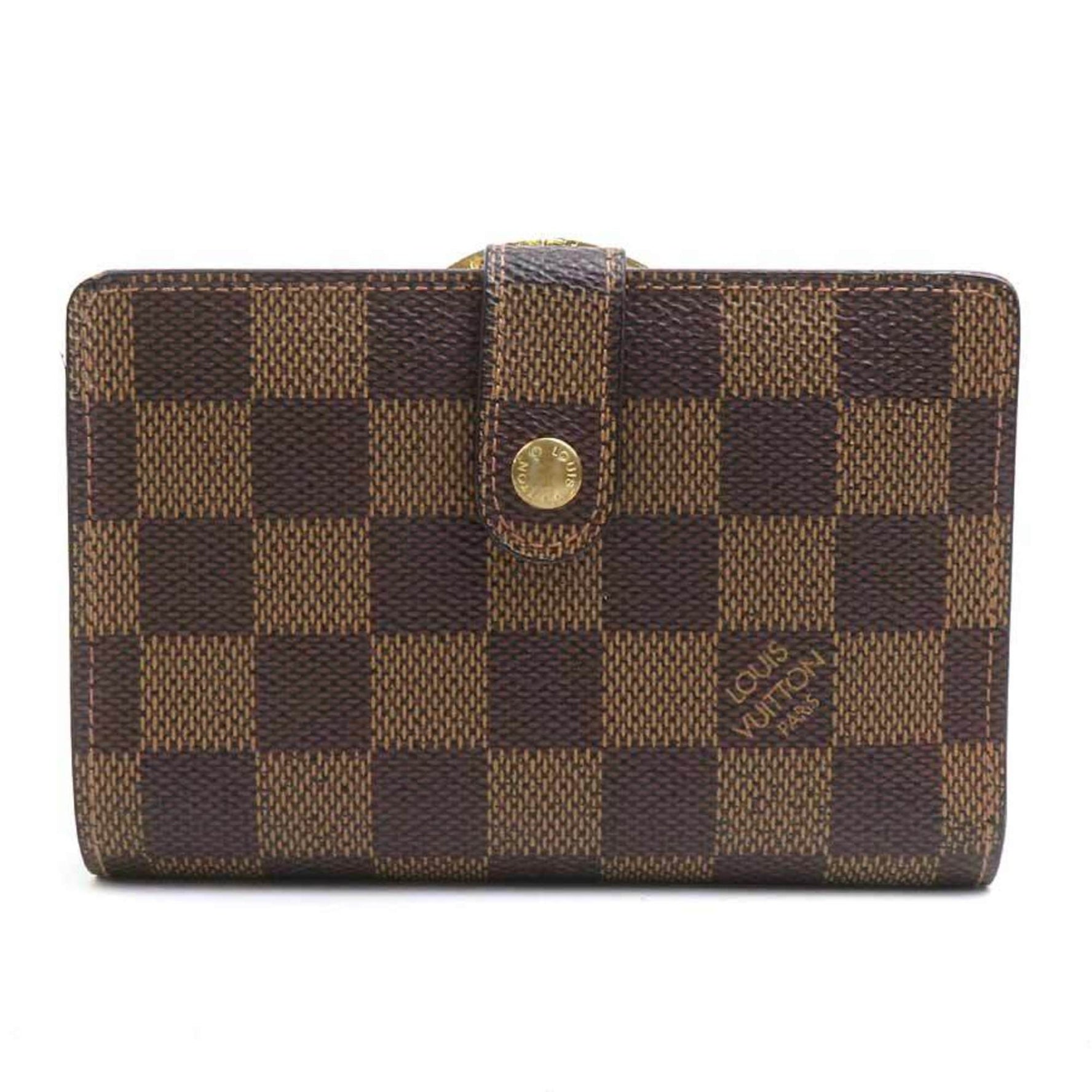 Louis Vuitton Damier Portefeuille Viennois Bifold Wallet in Canvas, Brown and Gold