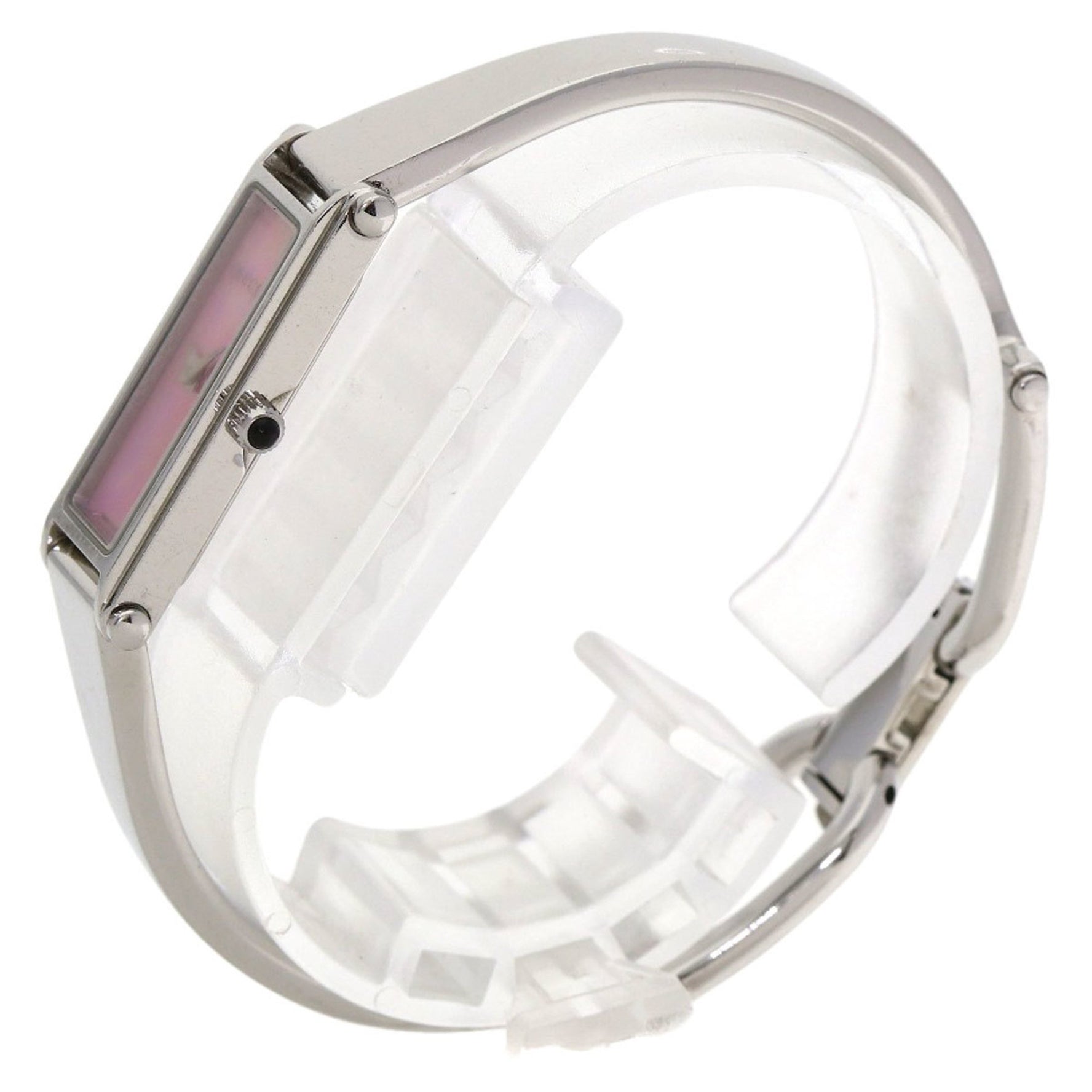 Gucci Square Face Bangle Pink Shell Watch Stainless Steel/SS