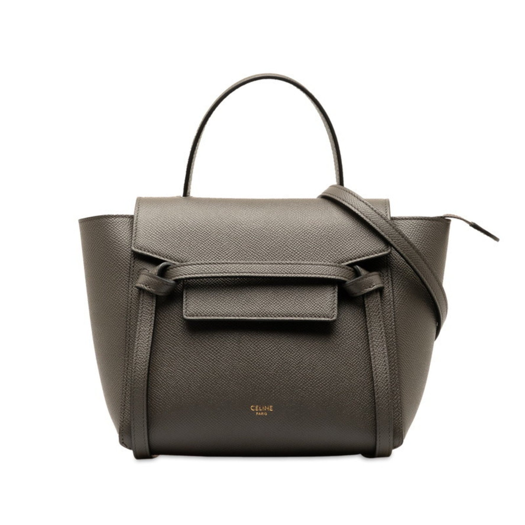 Celine Nano Belt Bag Handbag Shoulder Grey Leather
