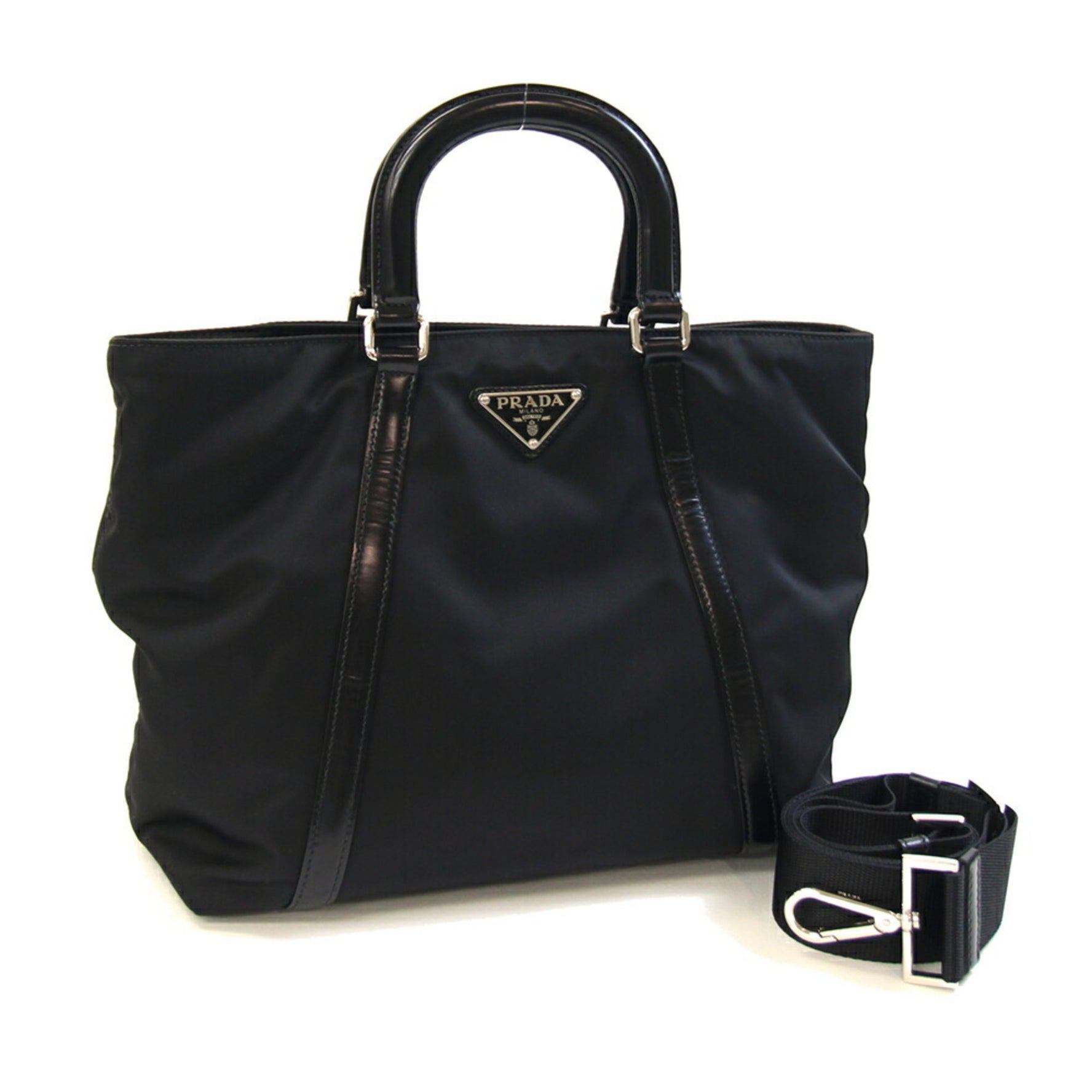 Prada Handbag Nylon Leather Shoulder Bag