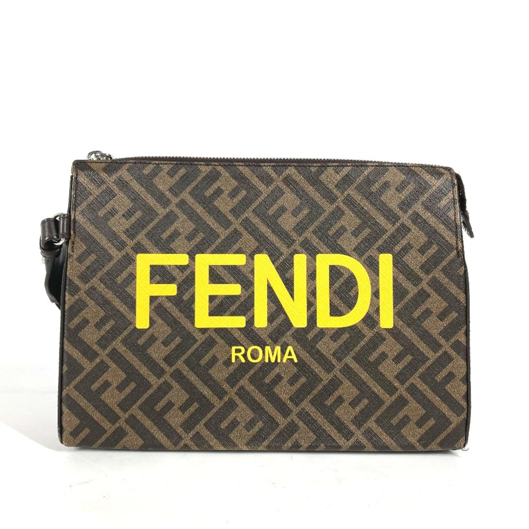 Fendi Zucca Bag Cluch Bag with strap Clutch bag yellow
