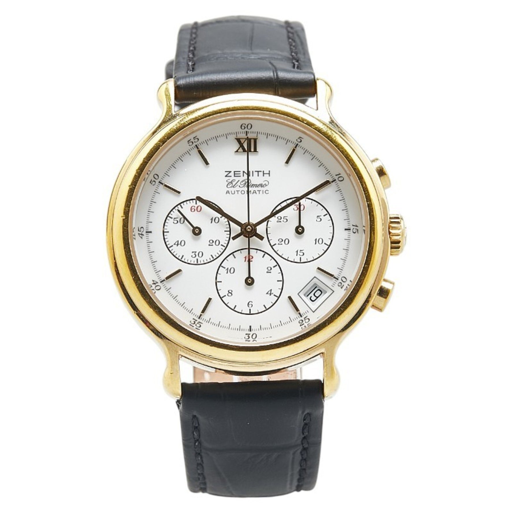 Zenith El Primero Watch 20.0140.400 Automatic White Dial Stainless Steel Leather Men's ZENITH