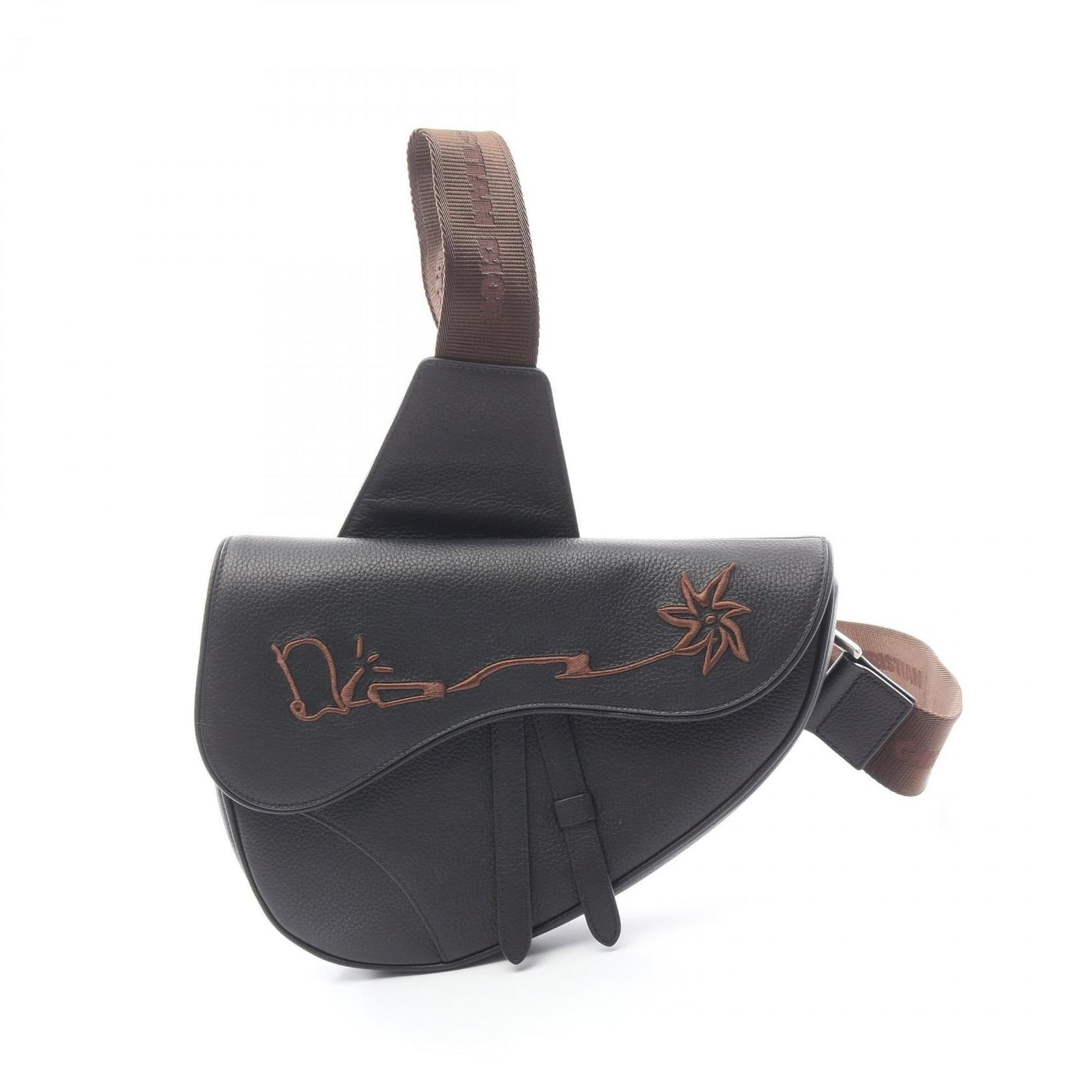 Christian Dior Dior Christian x CACTUS JACK saddle bag, waist body leather, black, brown