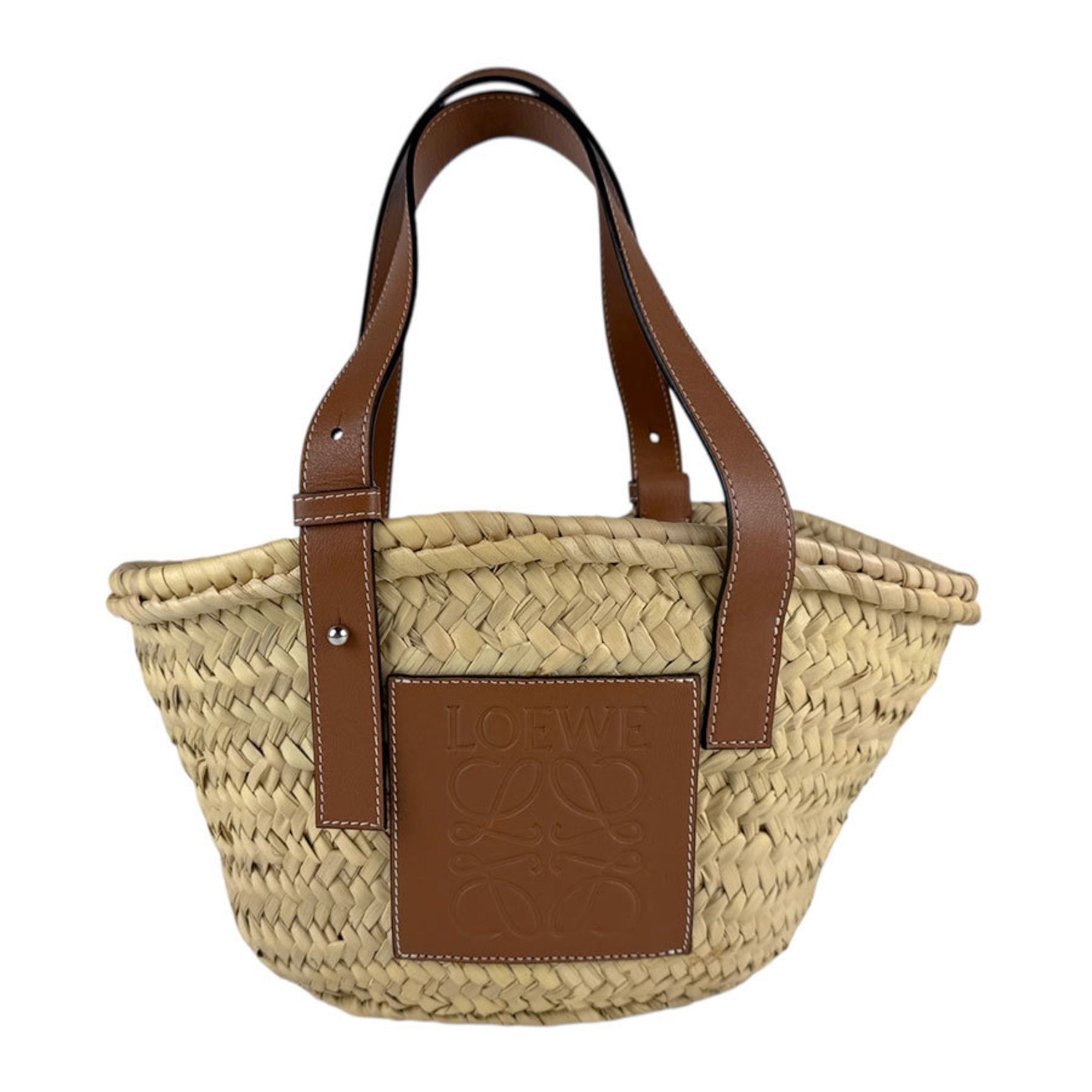 LOEWE Handbag Basket Bag Small Straw Leather Natural x