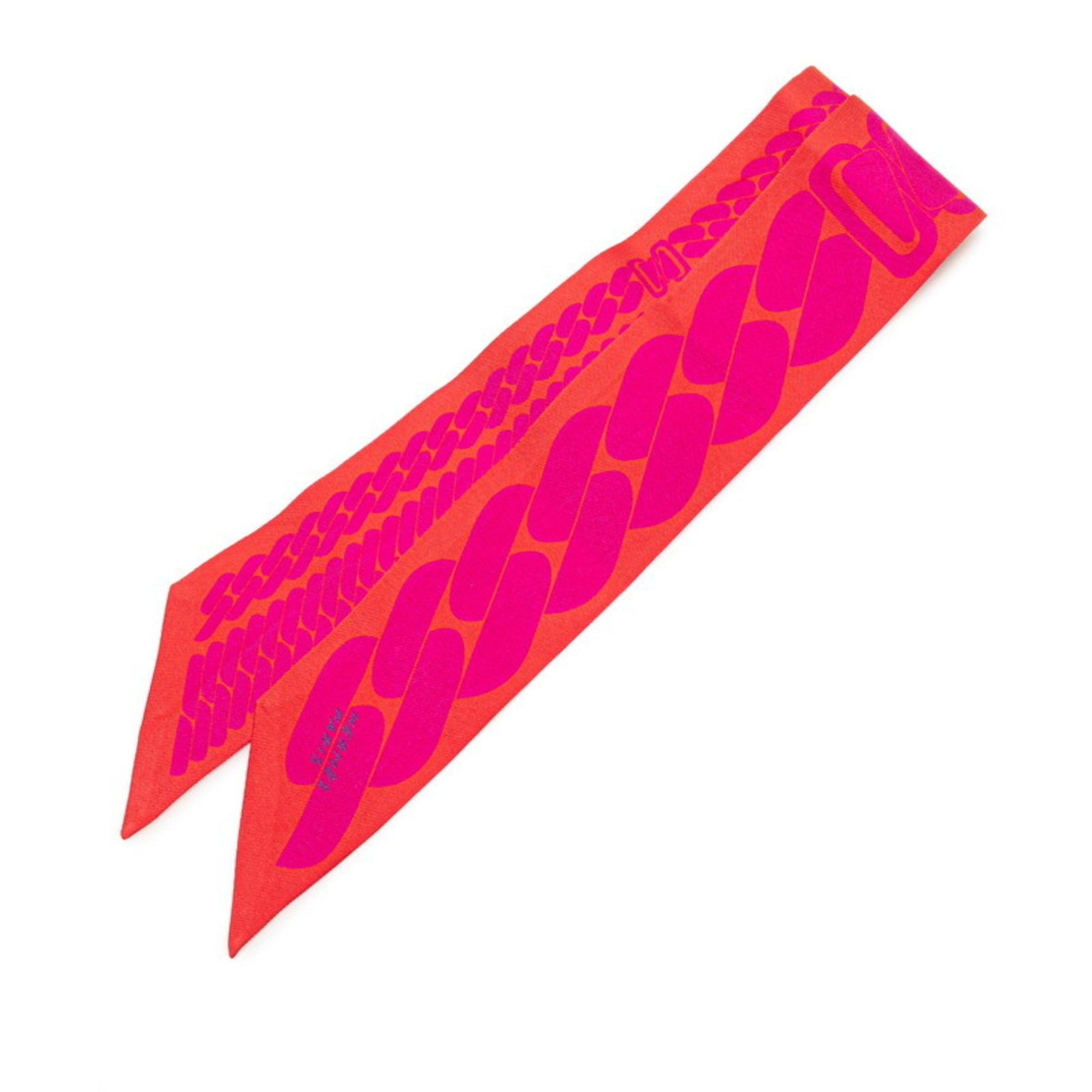 Hermes Twilly Click Se Nue Scarf, Red and Purple Silk