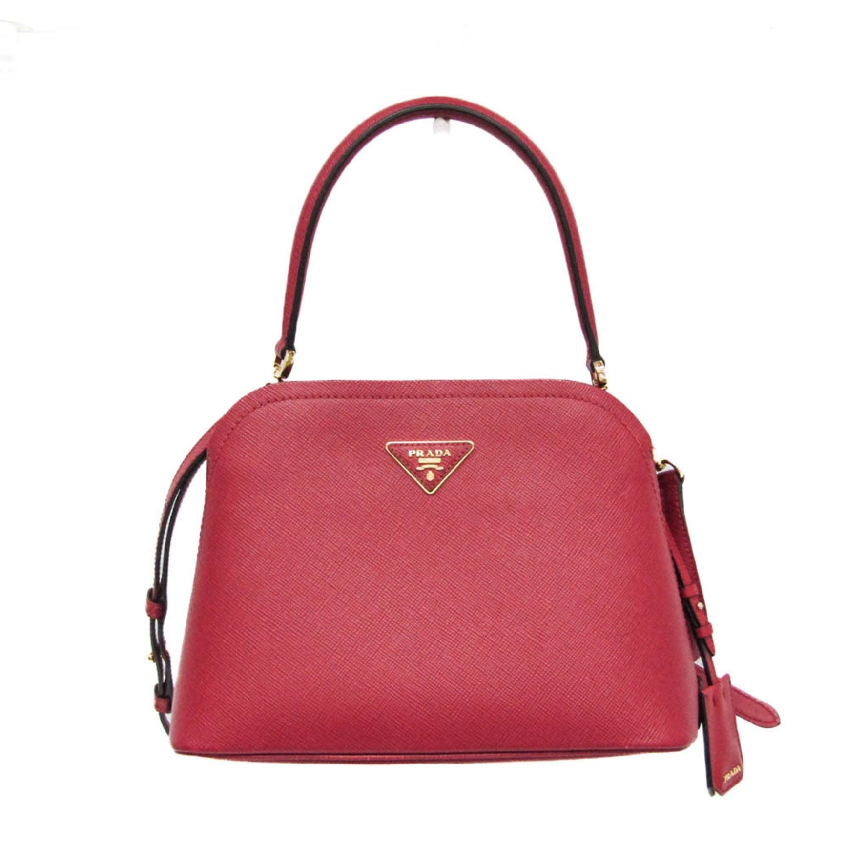 Prada Saffiano Matinee Leather Handbag,Shoulder Bag Red Color
