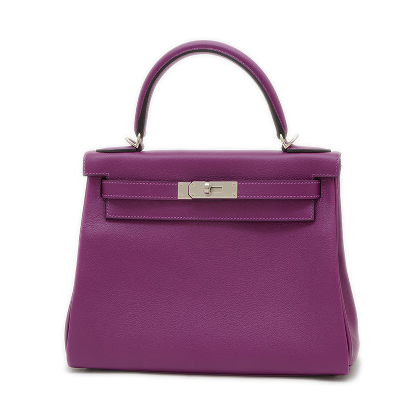 Hermes Hermès Kelly 28 handbag with inner stitching, Evercolor anemone pattern, silver hardware, Z stamp