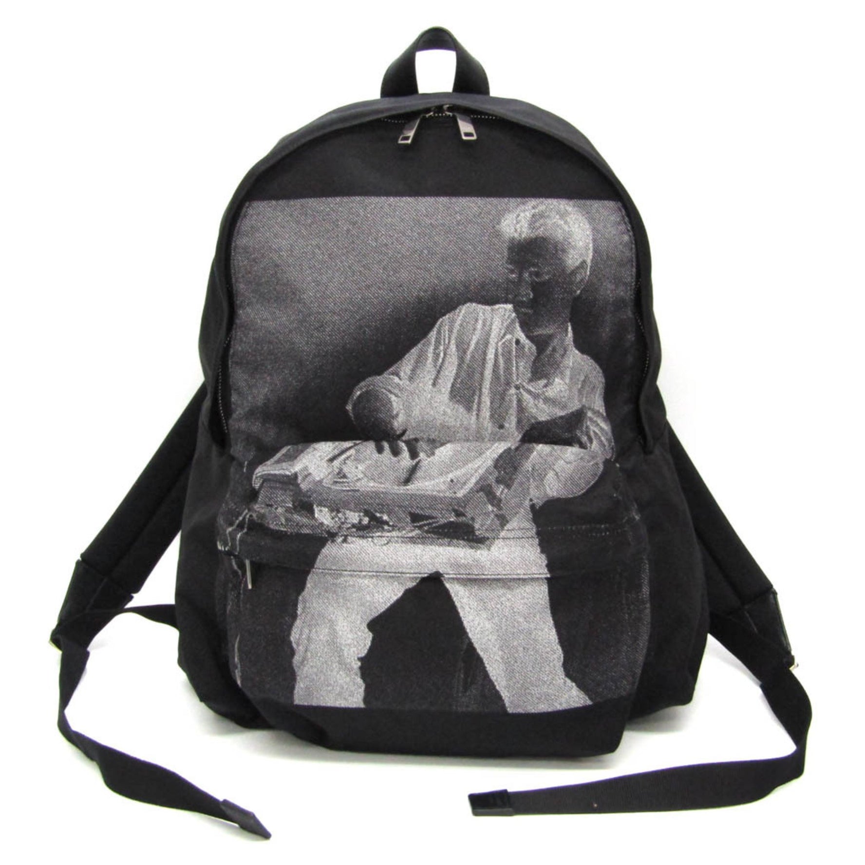 Celine Phono Guitar Print Leather,Nylon Canvas Backpack