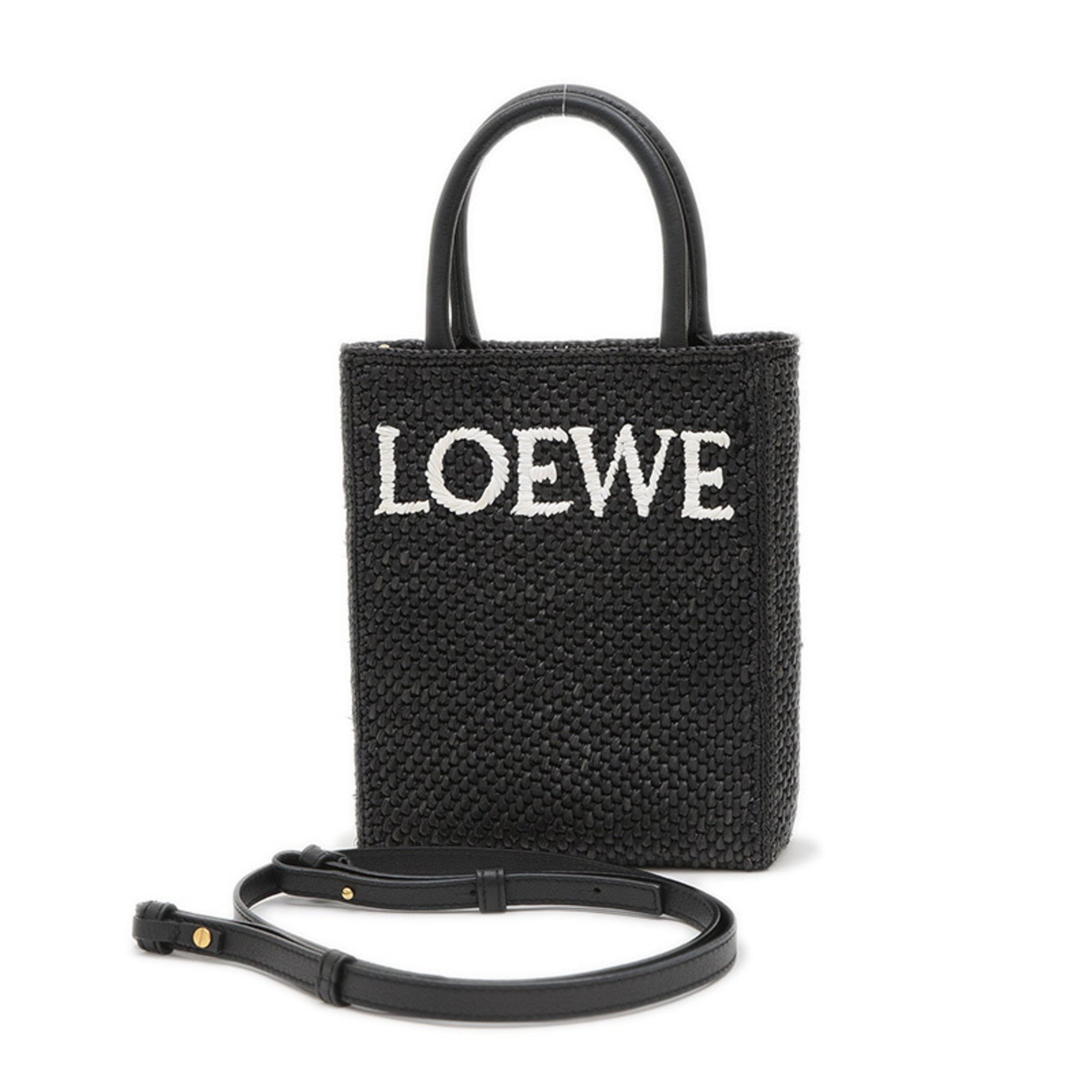 Loewe Standard Shoulder Bag in Raffia and Leather