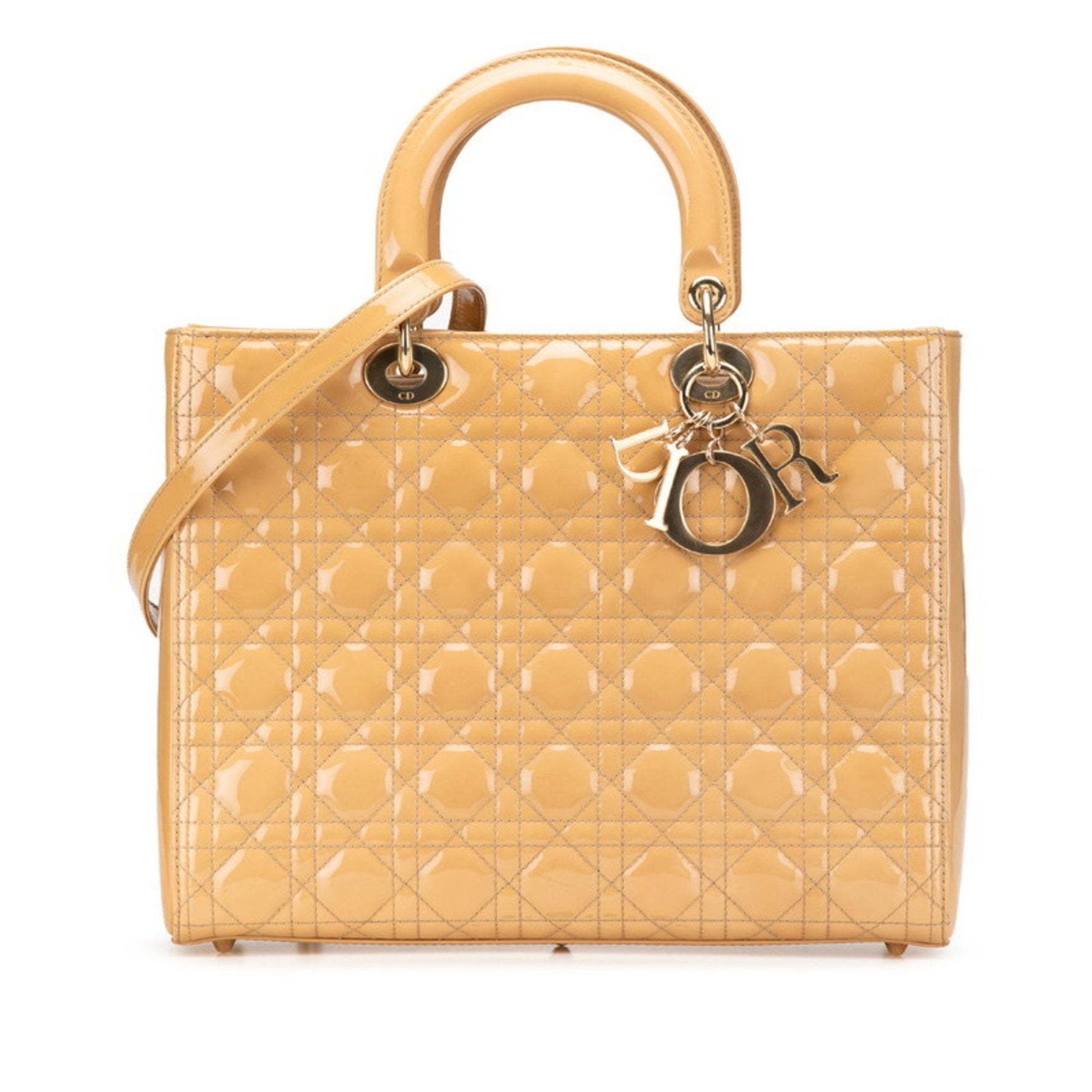 Christian Dior Dior Cannage Lady Large Handbag/Shoulder Bag, Patent Leather