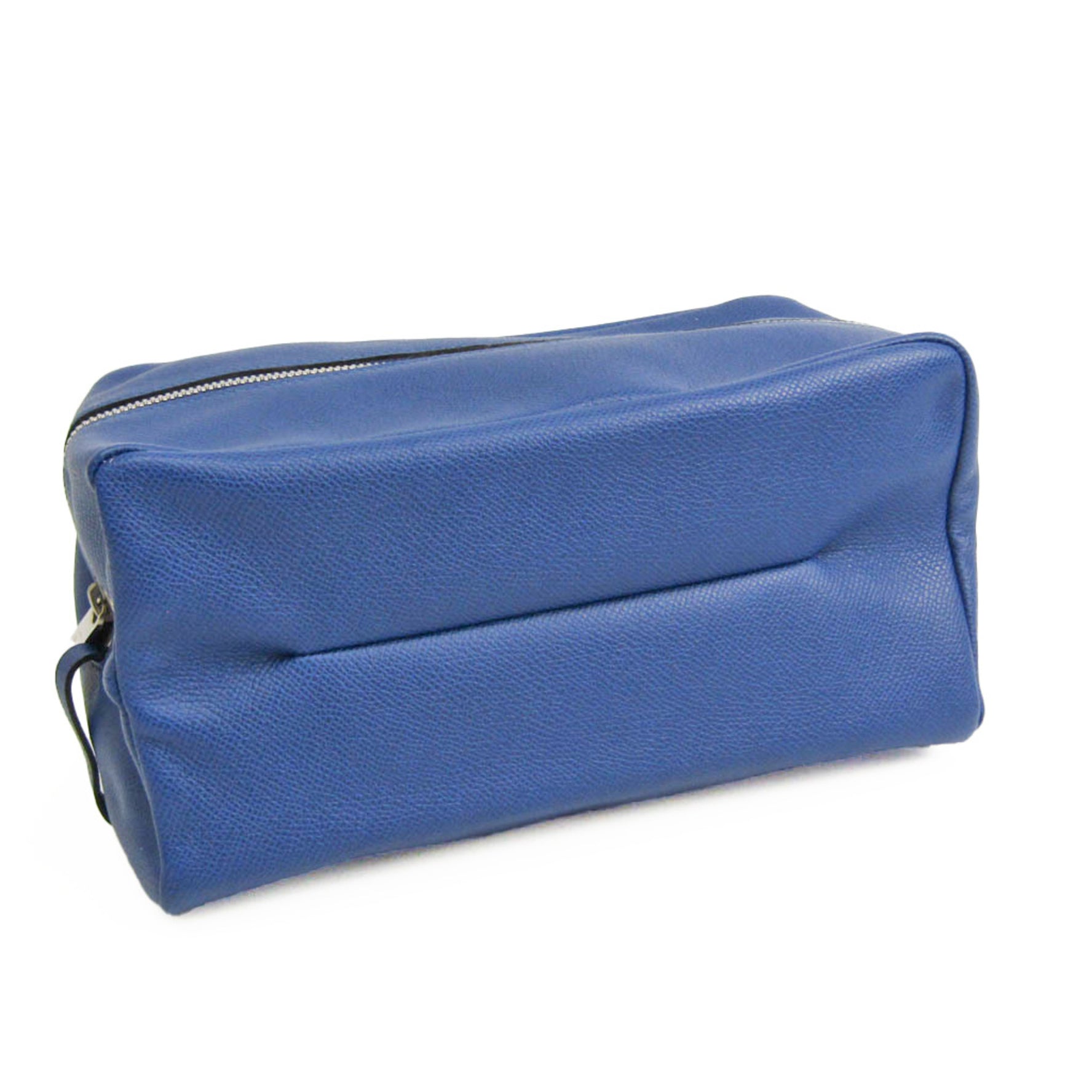 Valextra Large Beauty Case V6A68 Unisex Leather Clutch Bag,Pouch Royal Blue