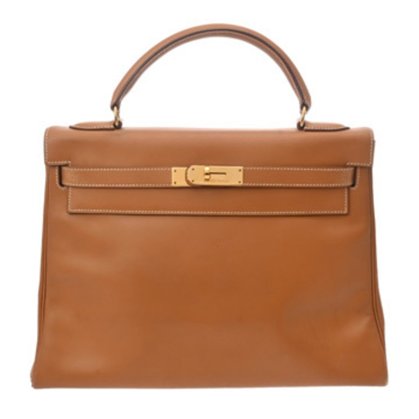 HERMES Kelly 32, 2-Way, Natural, Inner Stitching, with "W" Stamp (circa 1993), Women's Vau Chamonix Handbag