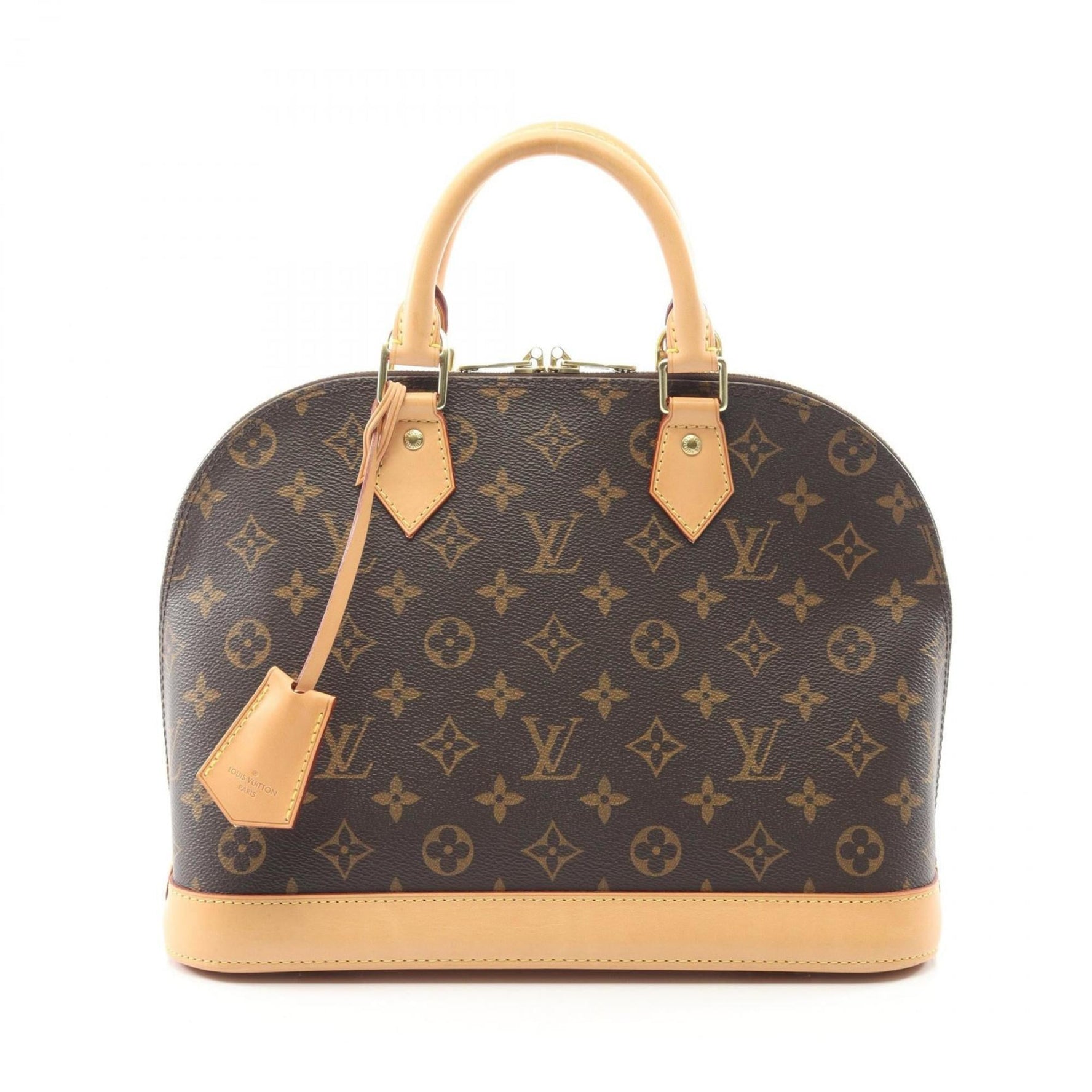 Louis Vuitton Alma Monogram Handbag, Coated Canvas and Leather, Brown