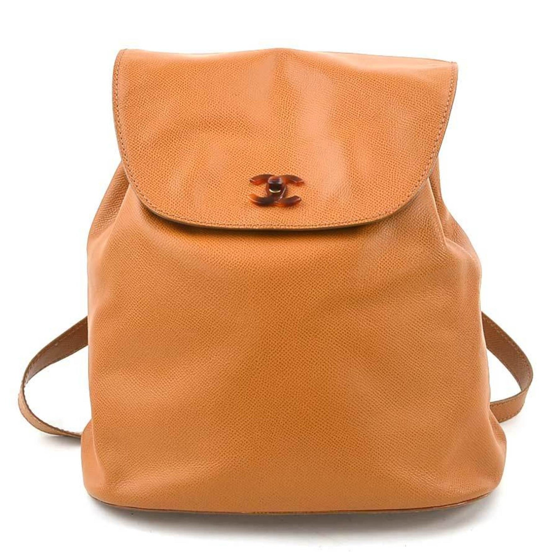 CHANEL Coco Mark Leather Backpack Gold
