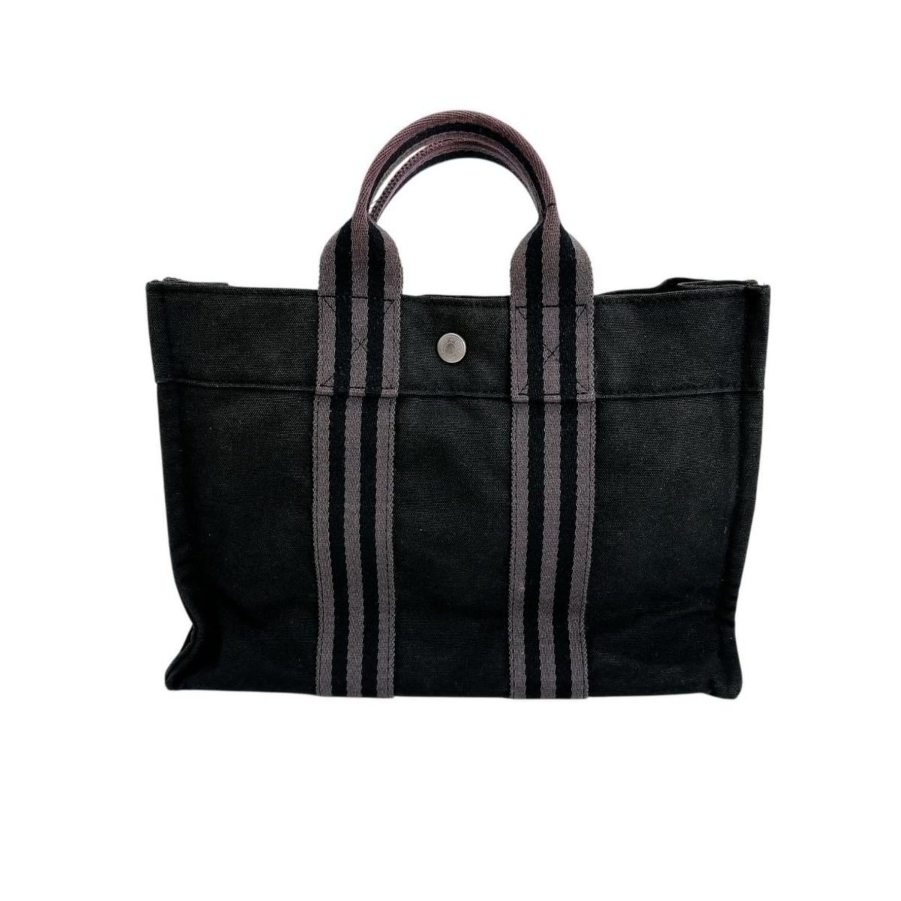 Hermes Tote Bag Handbag Canvas Foule PM Cotton
