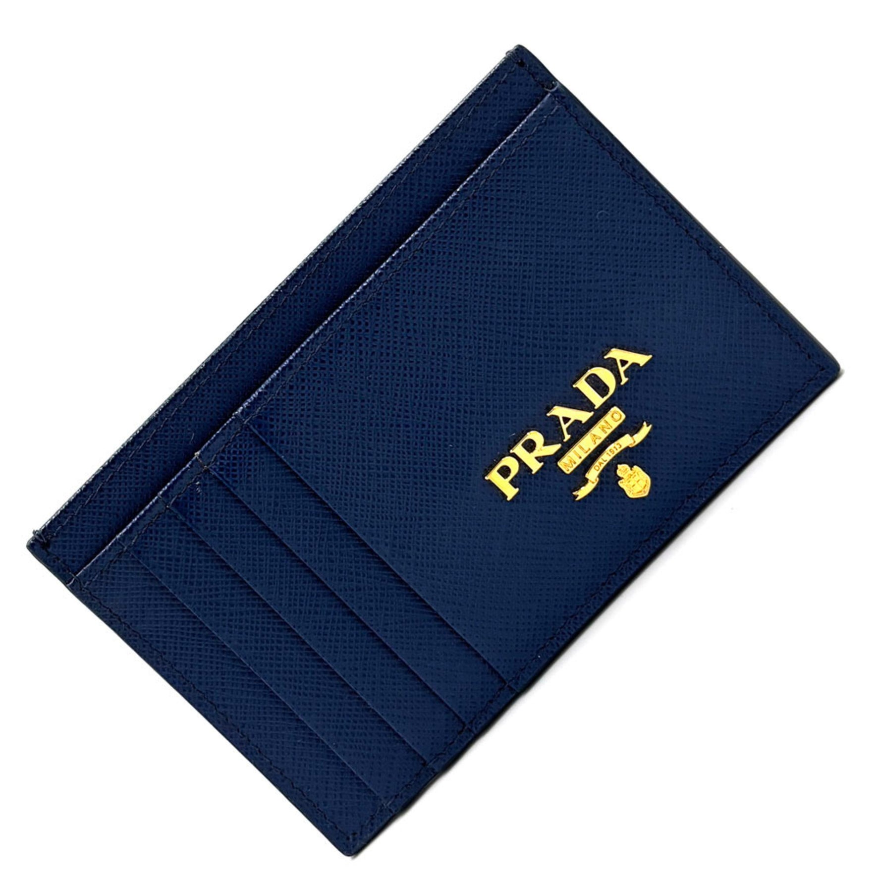 PRADA Saffiano Business Card Holder/Card Case Leather Pass Holder and Men
