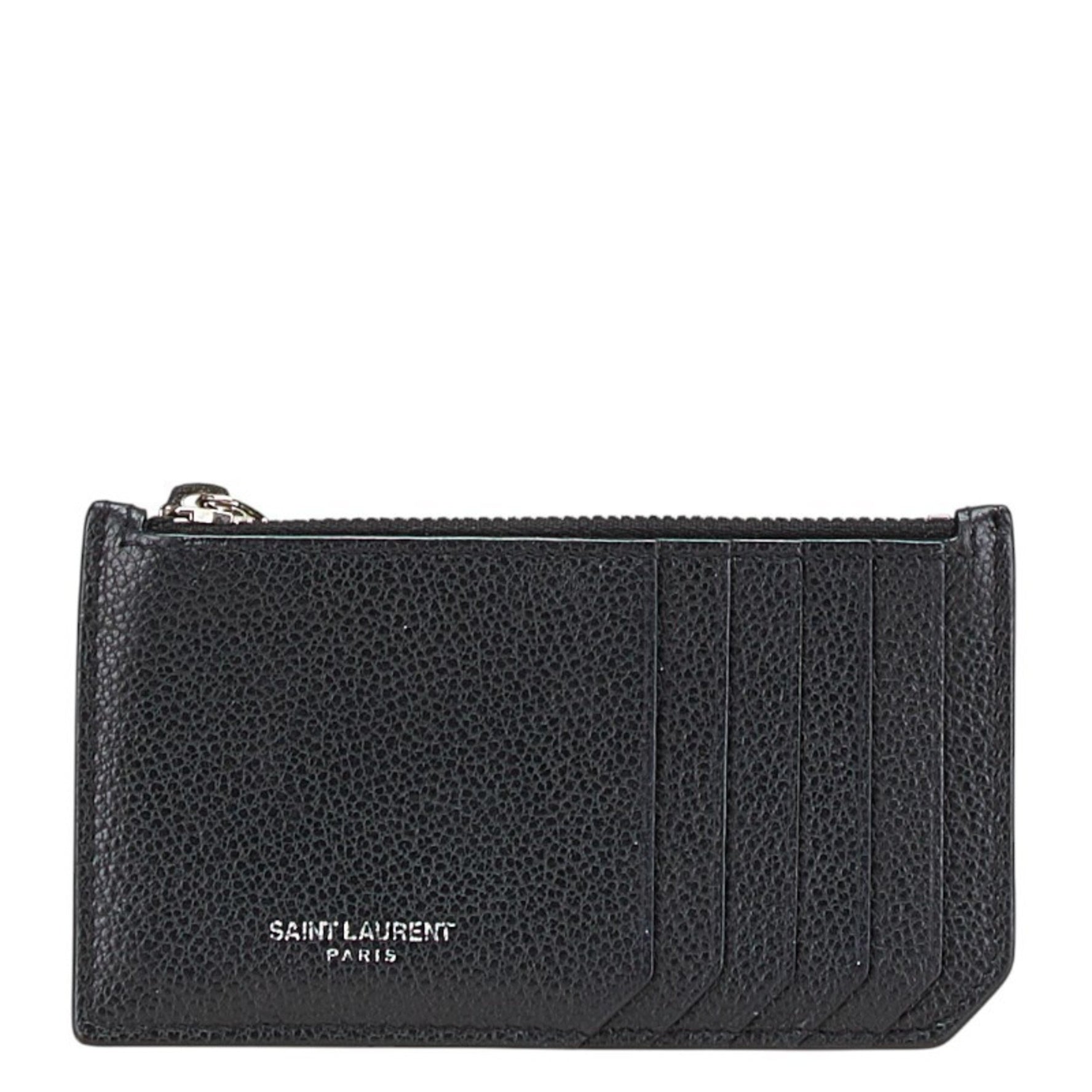 Saint Laurent coin case, pass case leather