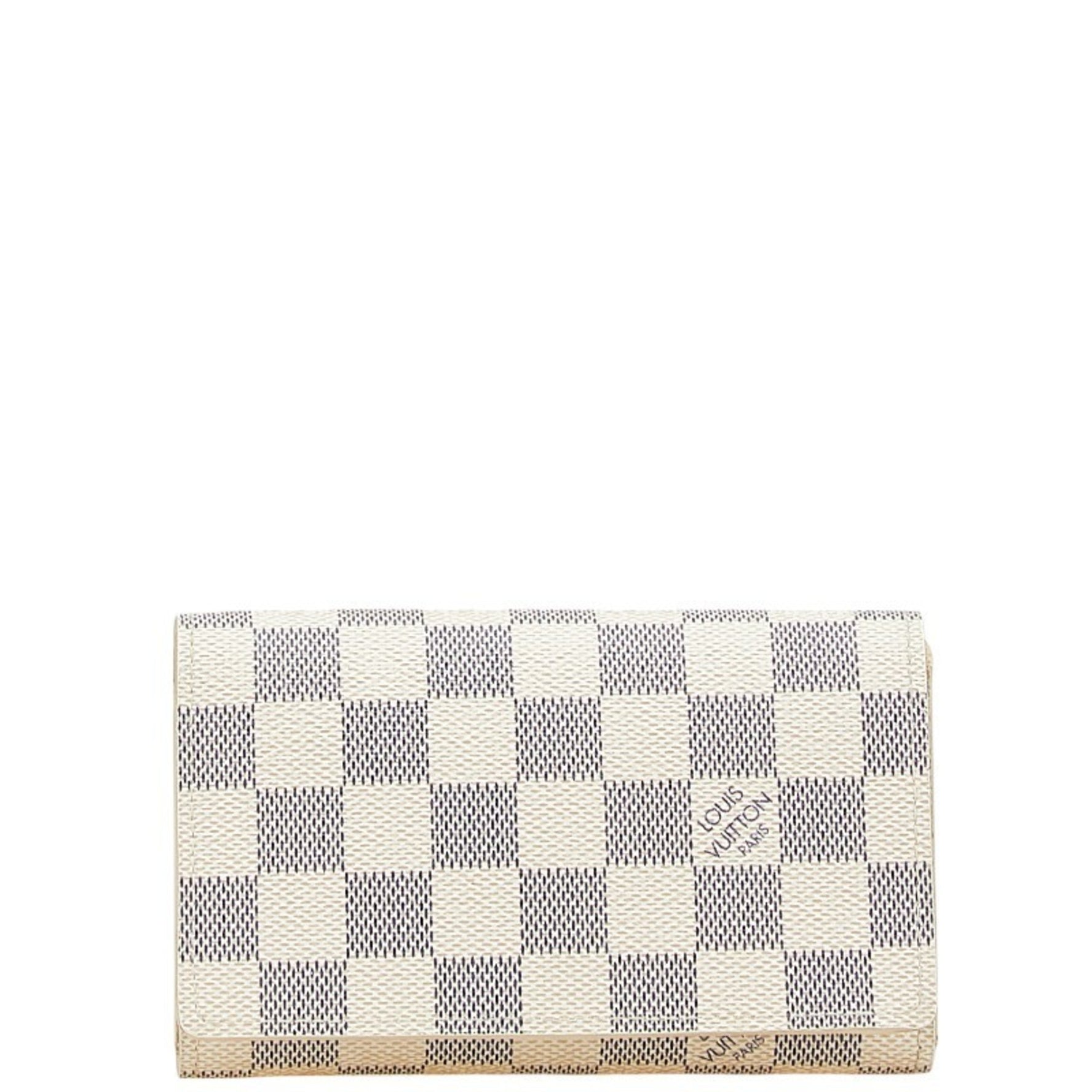 Louis Vuitton Damier Azur Portefeuille Tresor L-shaped Bi-fold Wallet PVC Leather