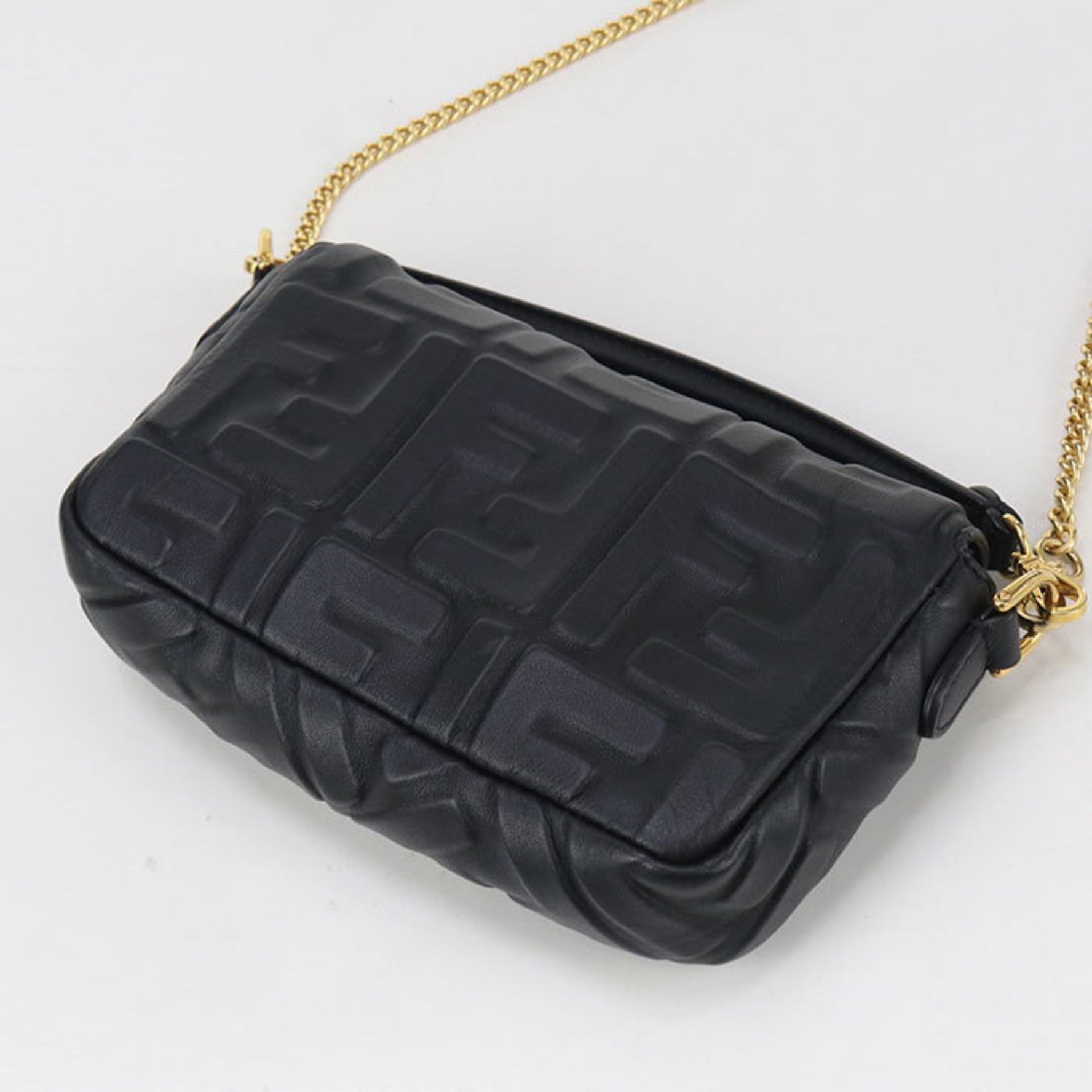 FENDI Shoulder Bag FF Motif Baguette Mini Chain