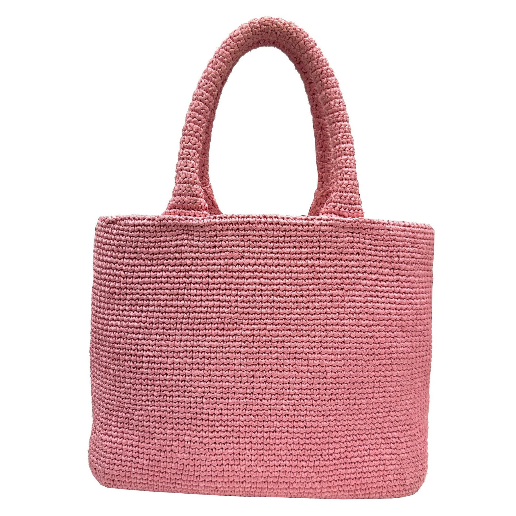 PRADA Raffia Shoulder Bag Handbag Triangle