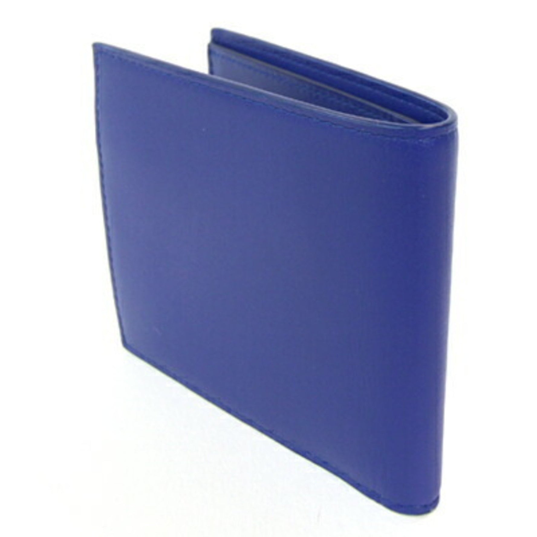 Burberry Bi-fold Wallet Blue Leather Compact