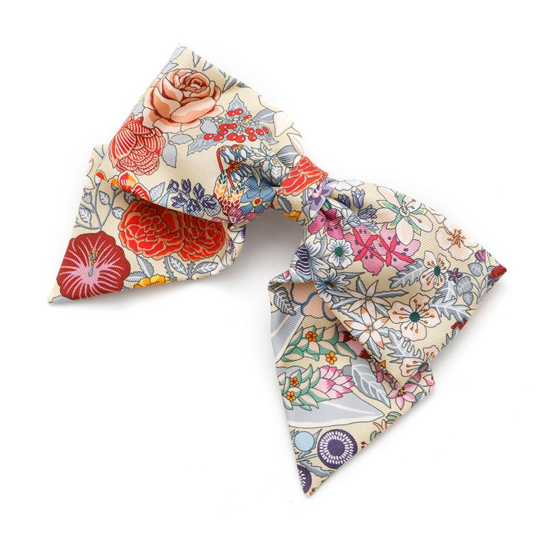 Hermès Barrette Grenelle PM Bloom Silk HERMES Hair Accessory Ribbon